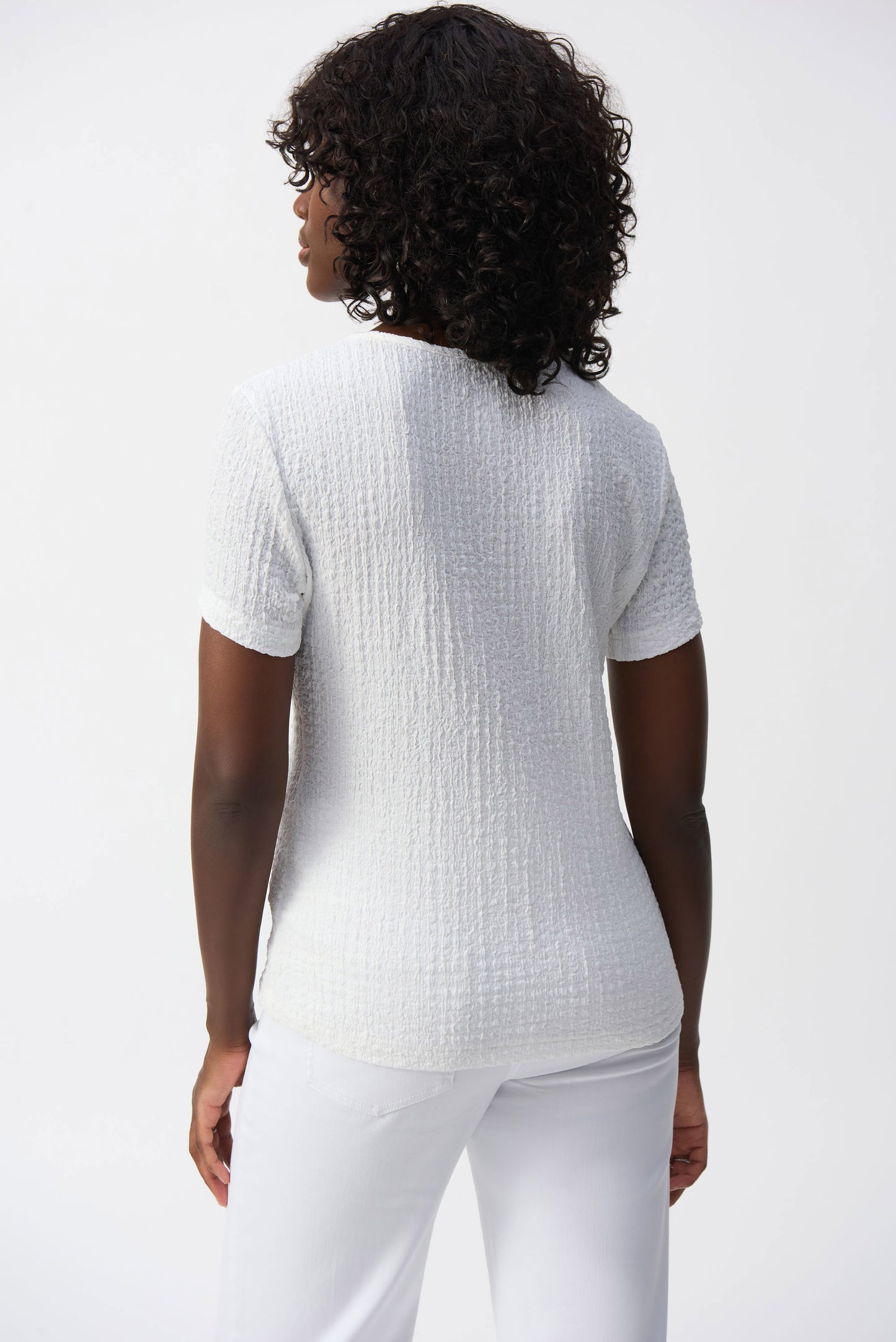 Puckered Knit Fitted Top