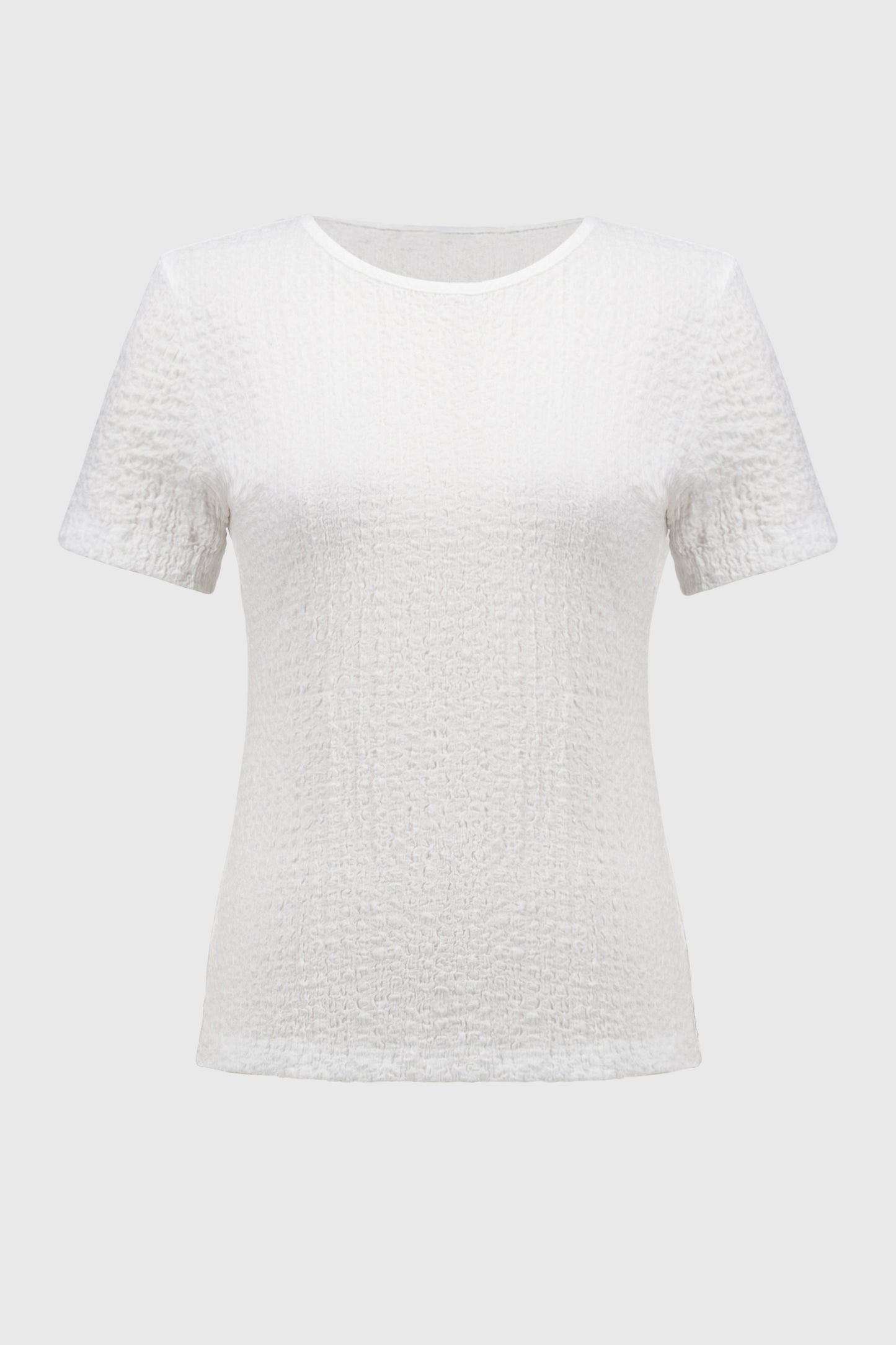 Puckered Knit Fitted Top