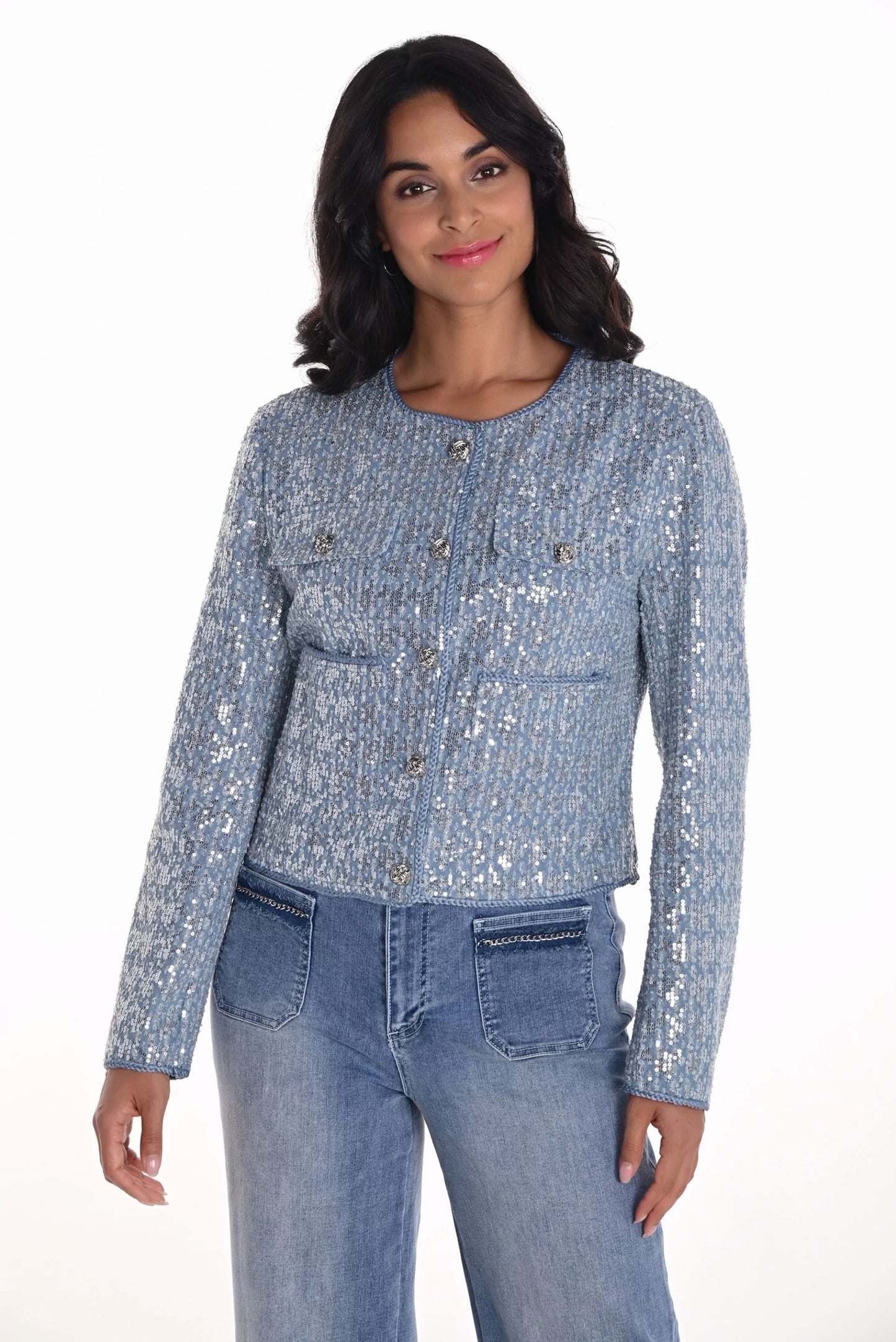 Sequin Cropped Jacket