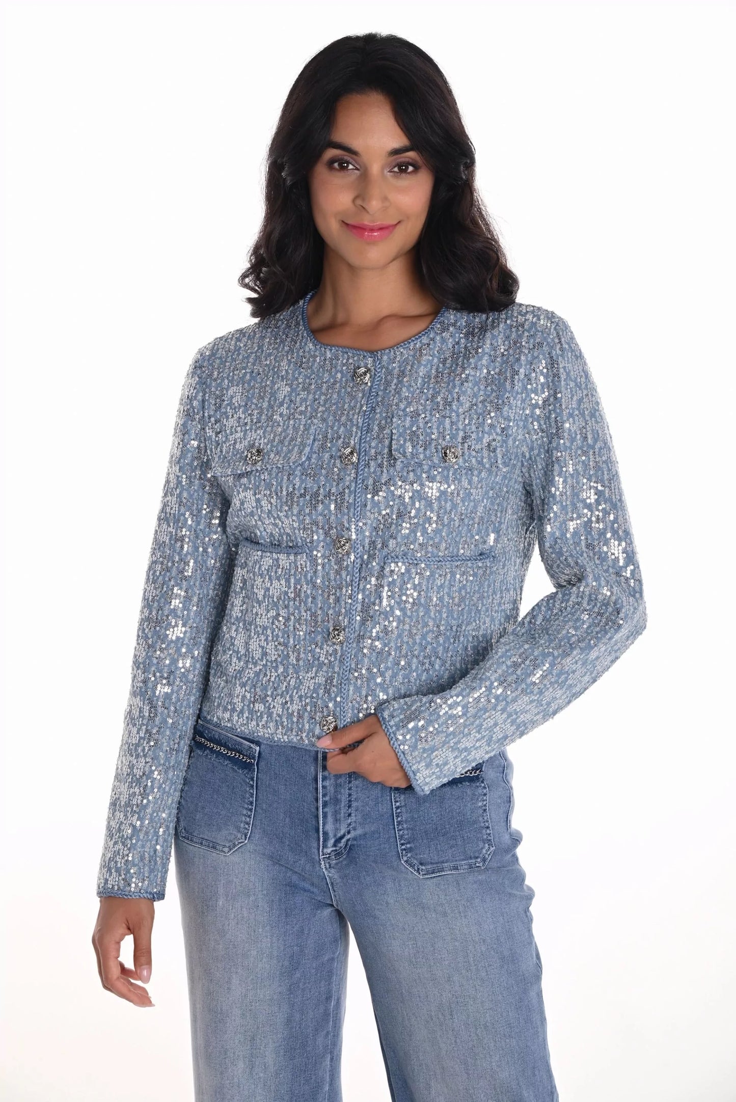 Sequin Cropped Jacket
