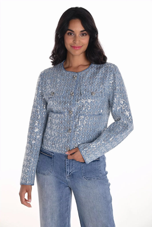 Sequin Cropped Jacket
