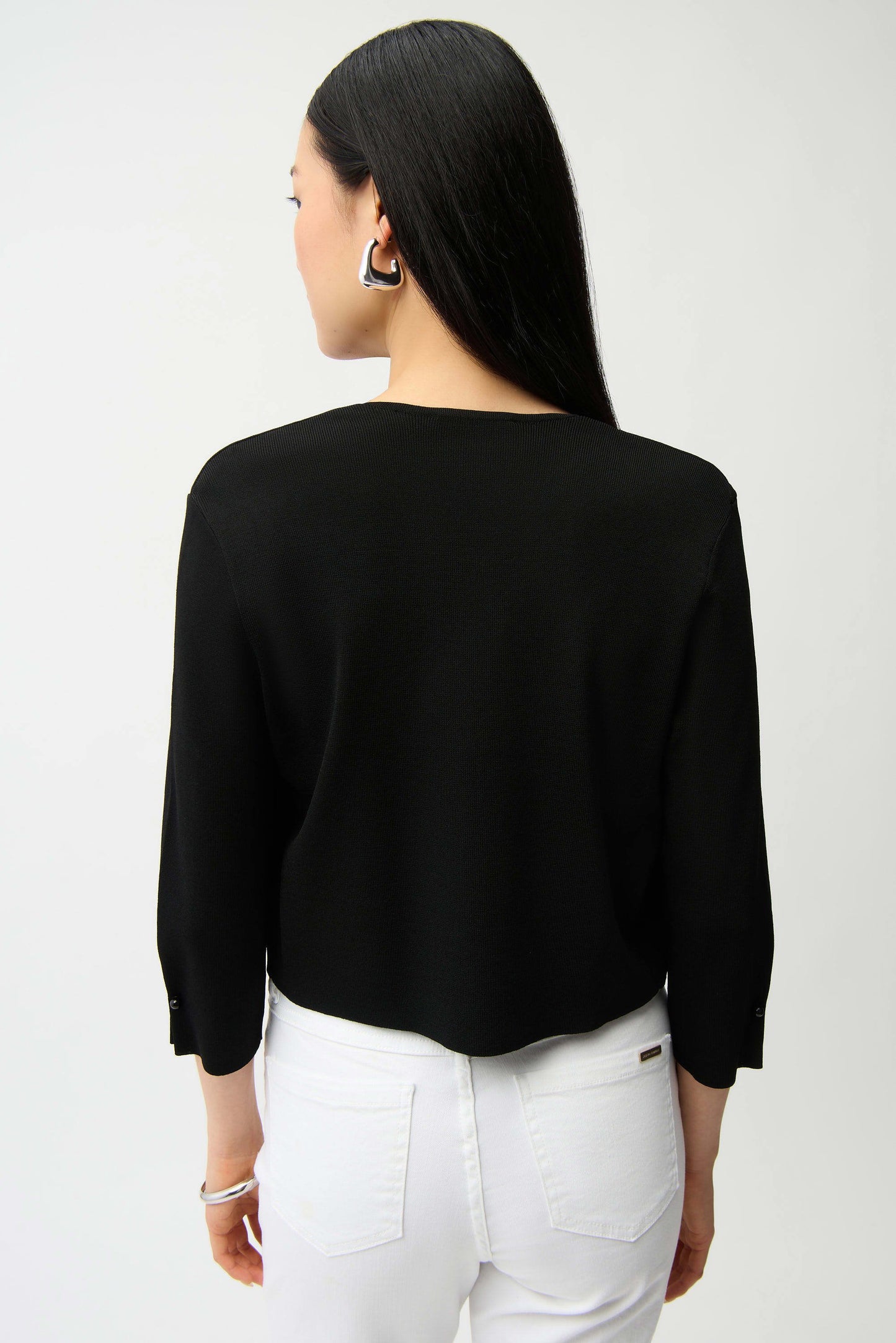 Sweater Knit Cover-Up with Pearl Ornament