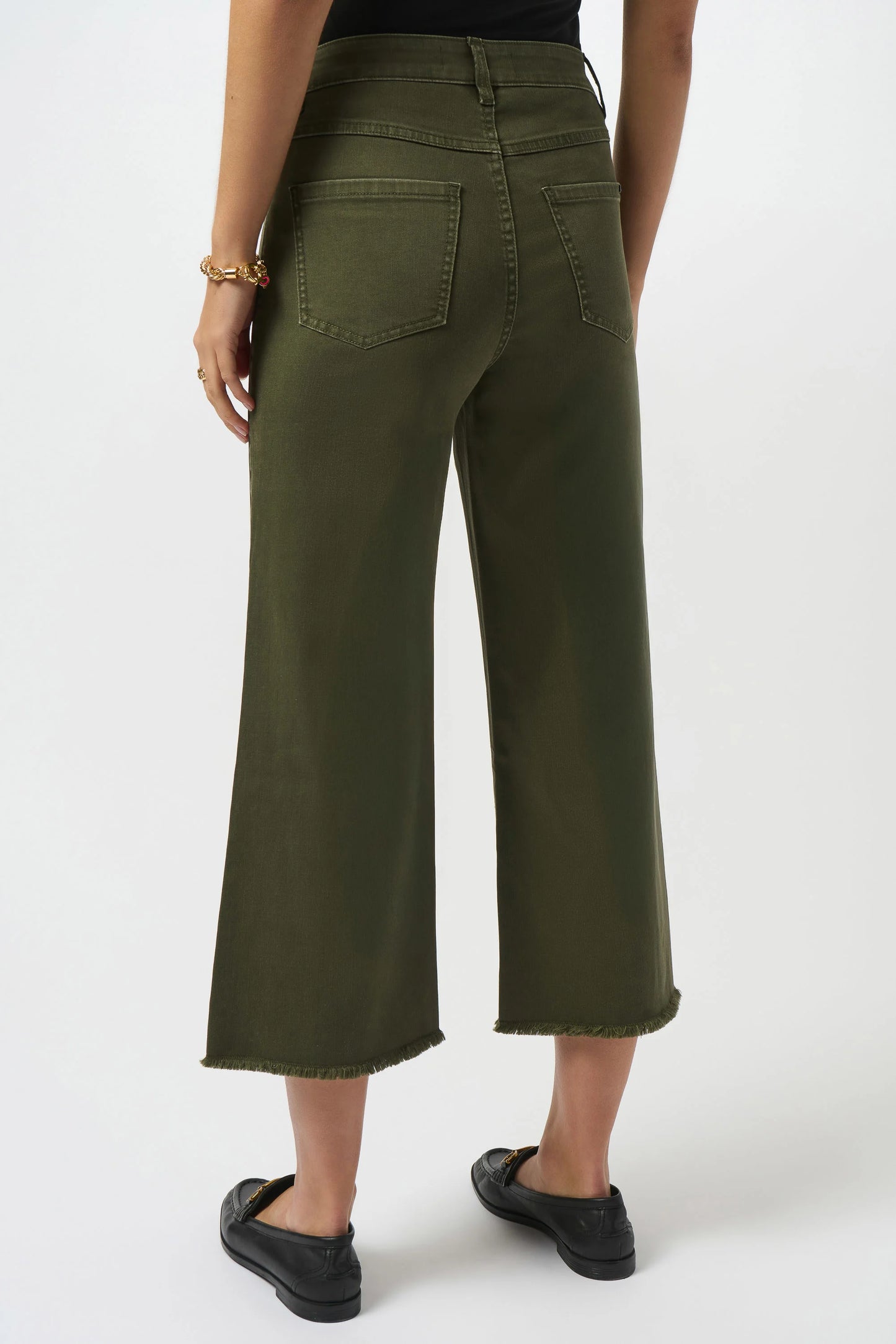 Culotte Jeans With Embellished Front Seam
