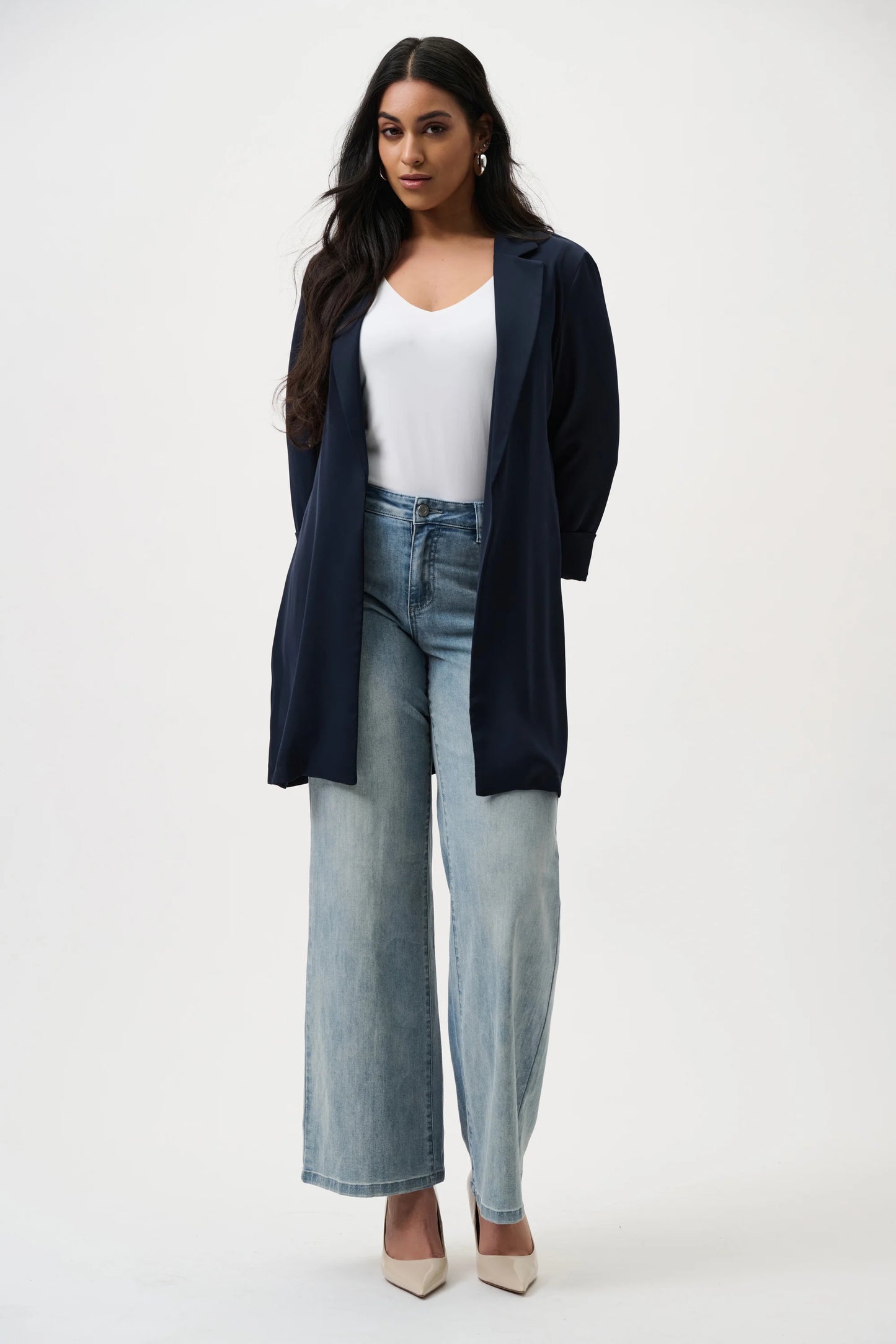 Goldie Classic Wide-Leg  Stretch Jeans - Light Blue