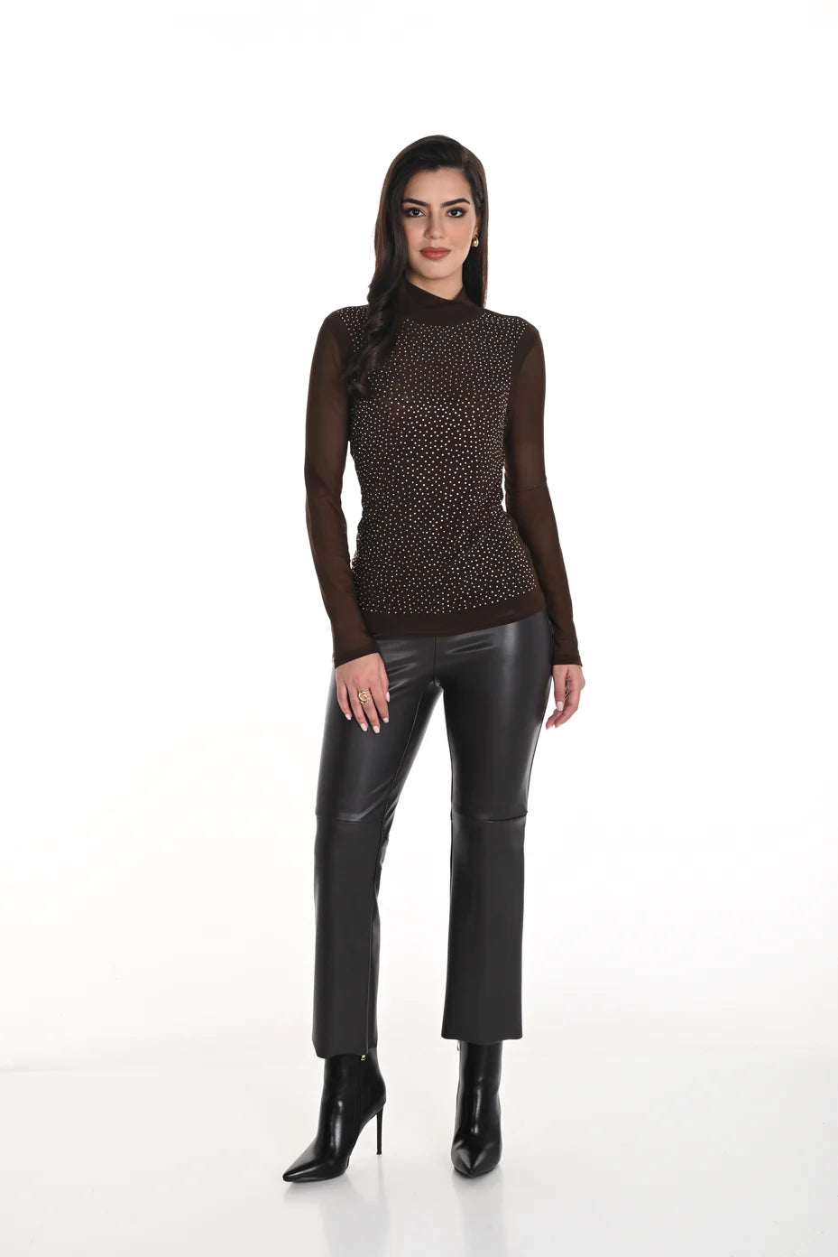 Cropped Faux Leather Pant