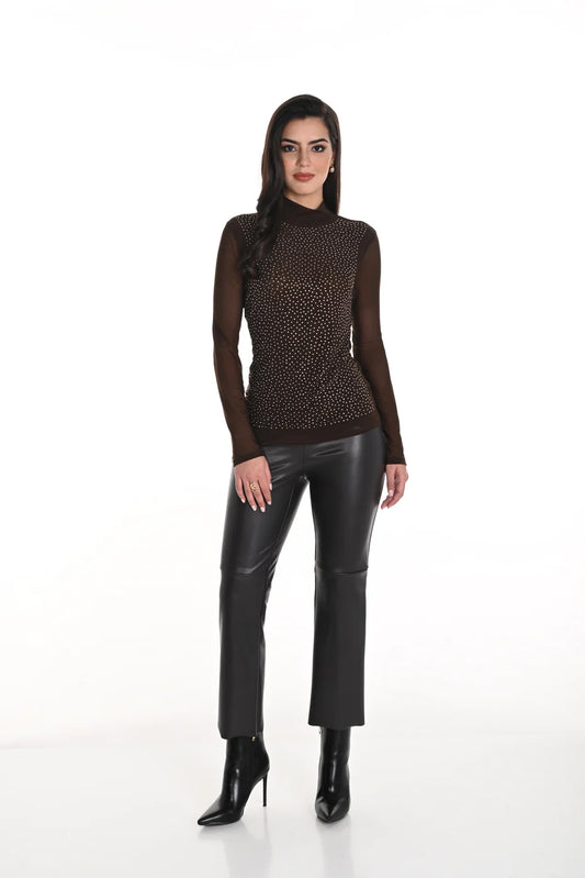 Cropped Faux Leather Pant