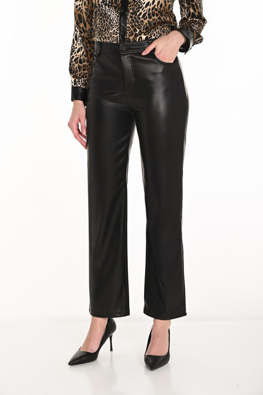 Straight Leg Leatherette Pant