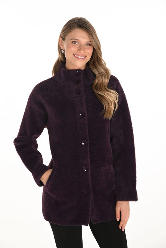 Knit Jacket Plum