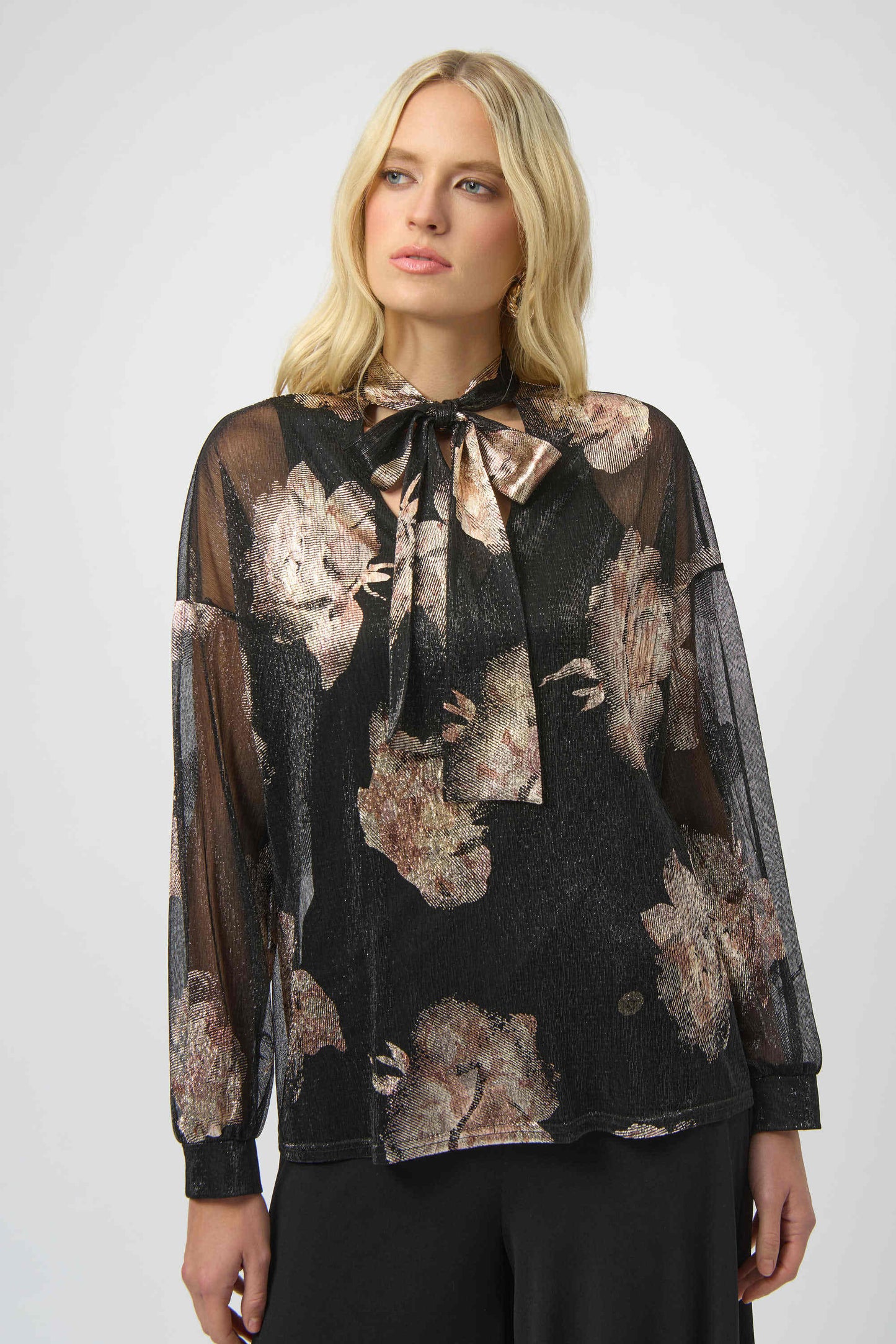 Plissé Knit Foiled Floral Top
