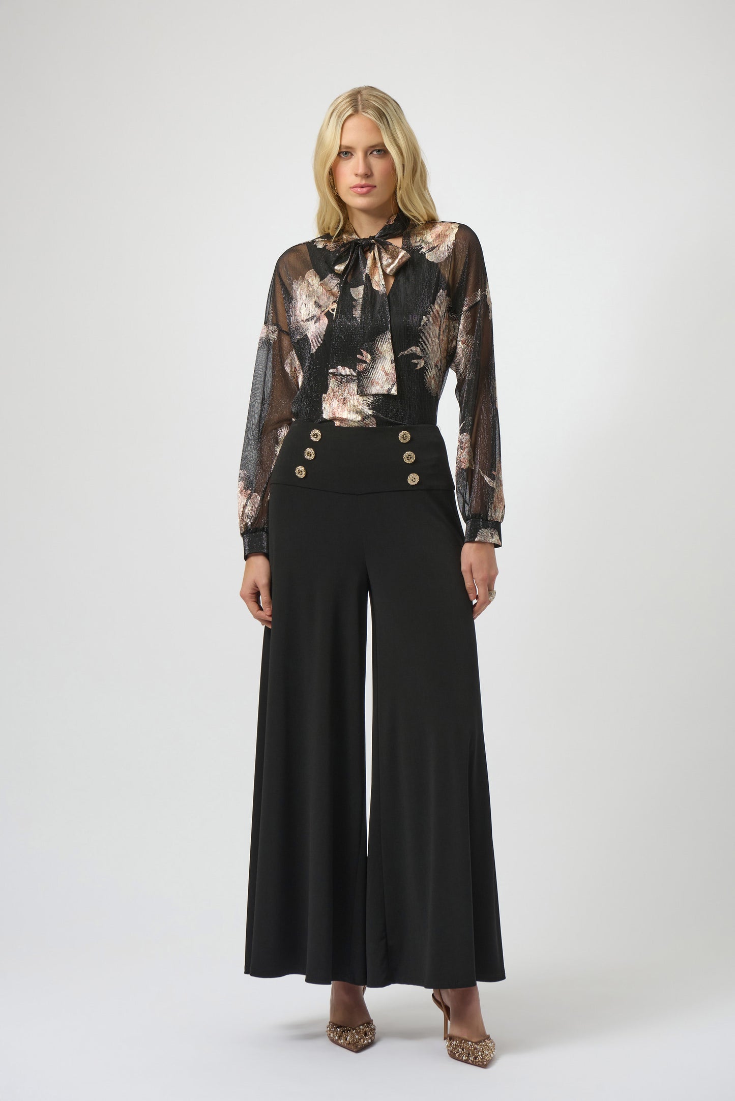 Plissé Knit Foiled Floral Top