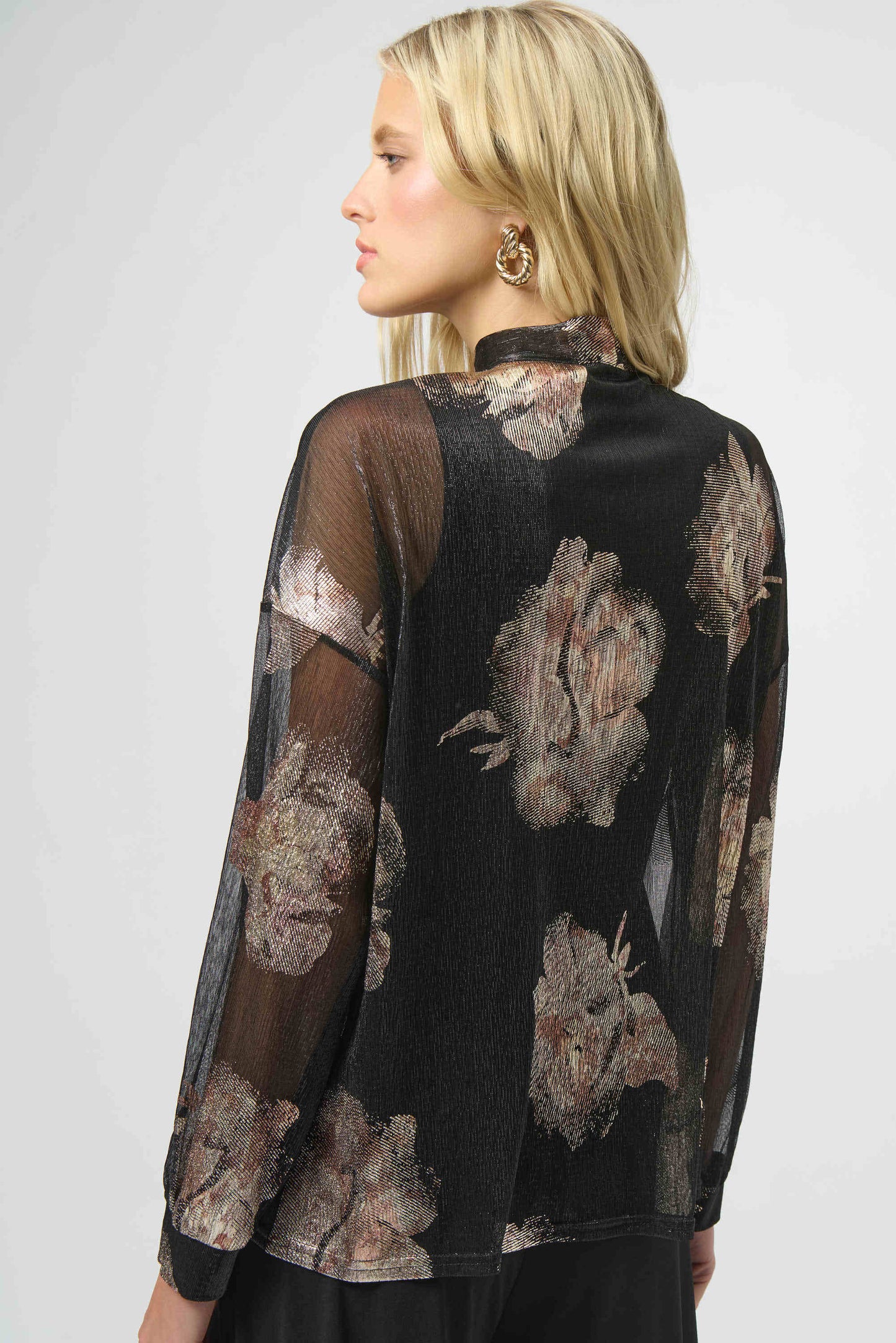 Plissé Knit Foiled Floral Top