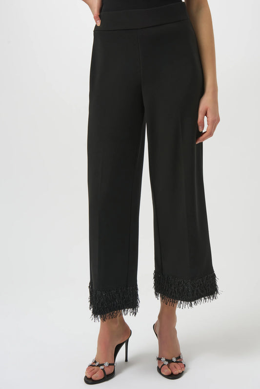Silky Knit Culotte with Novelty Fringe Hem