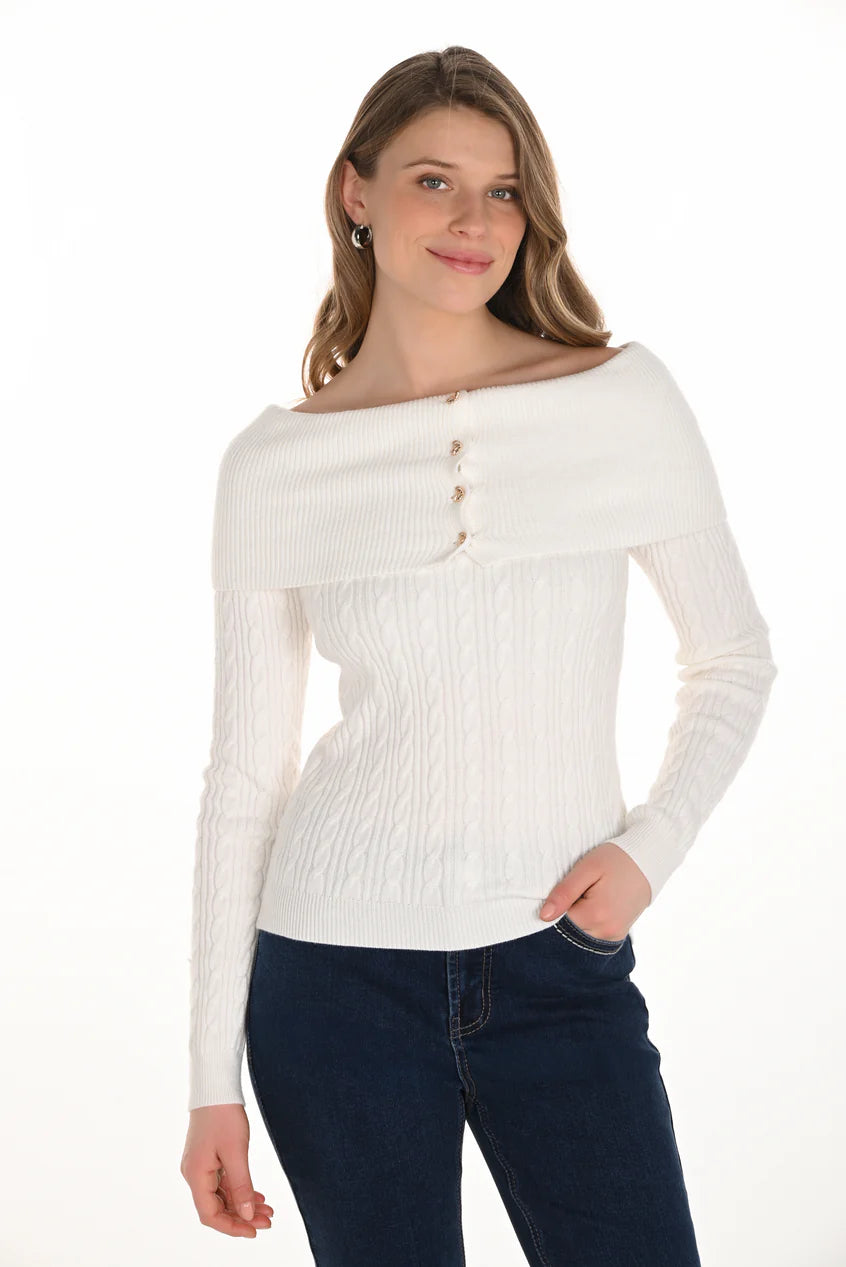 Off Shoulder Knit Sweater
