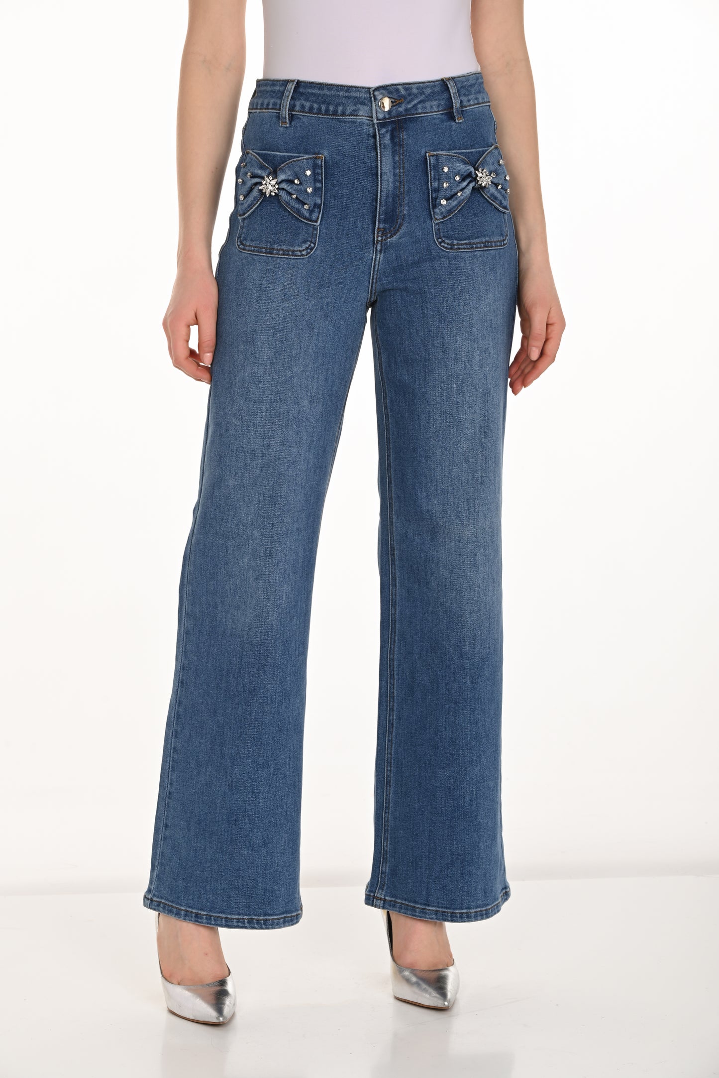 Bow Pocket Denim Jeans
