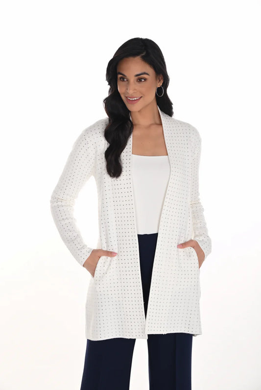 Winter White Rhinestone Cardigan