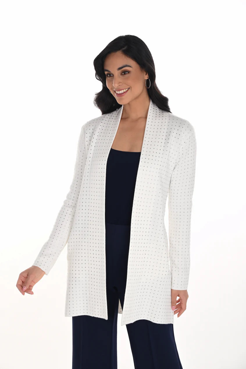 Winter White Rhinestone Cardigan
