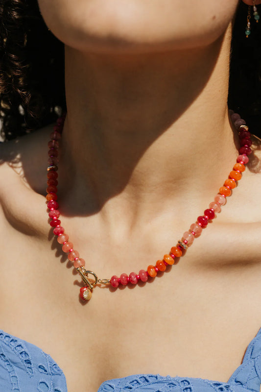 Jade Sunset Charm Necklace