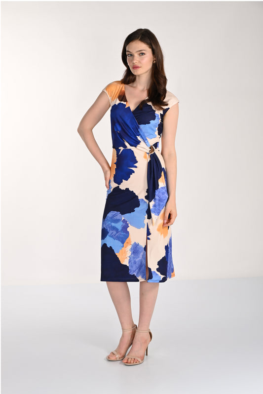 Knit Dress Blue/Beige 261179