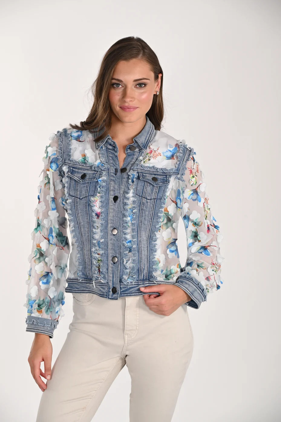Frank Lyman 261601 Denim and Woven Jacket