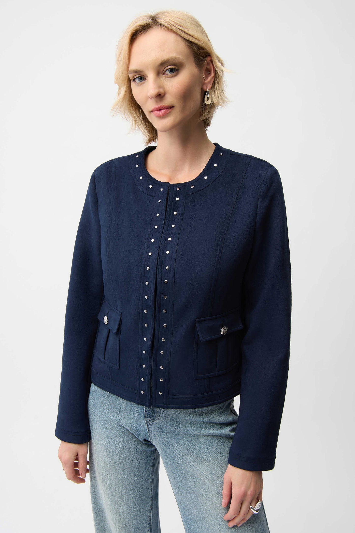 Scuba Suede Jacket With Military Buttons