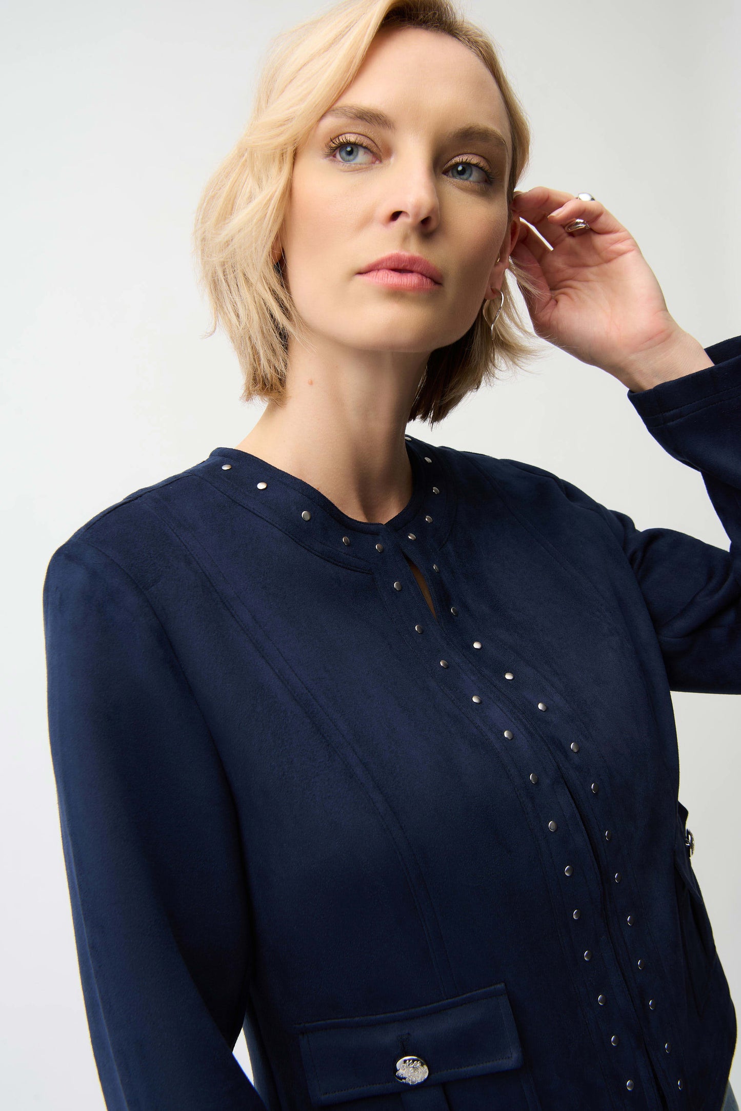 Scuba Suede Jacket With Military Buttons