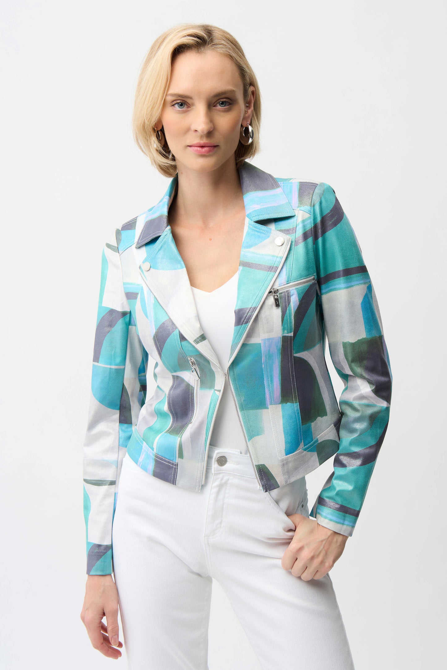 Geometric Print Fitted Jacket
