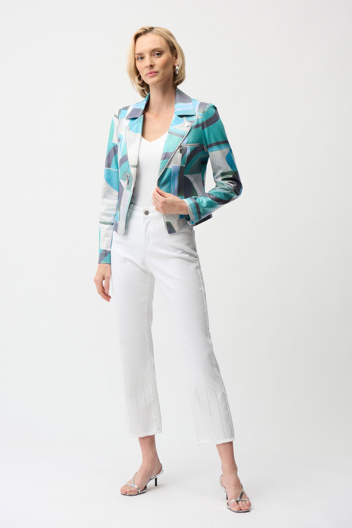 Geometric Print Fitted Jacket