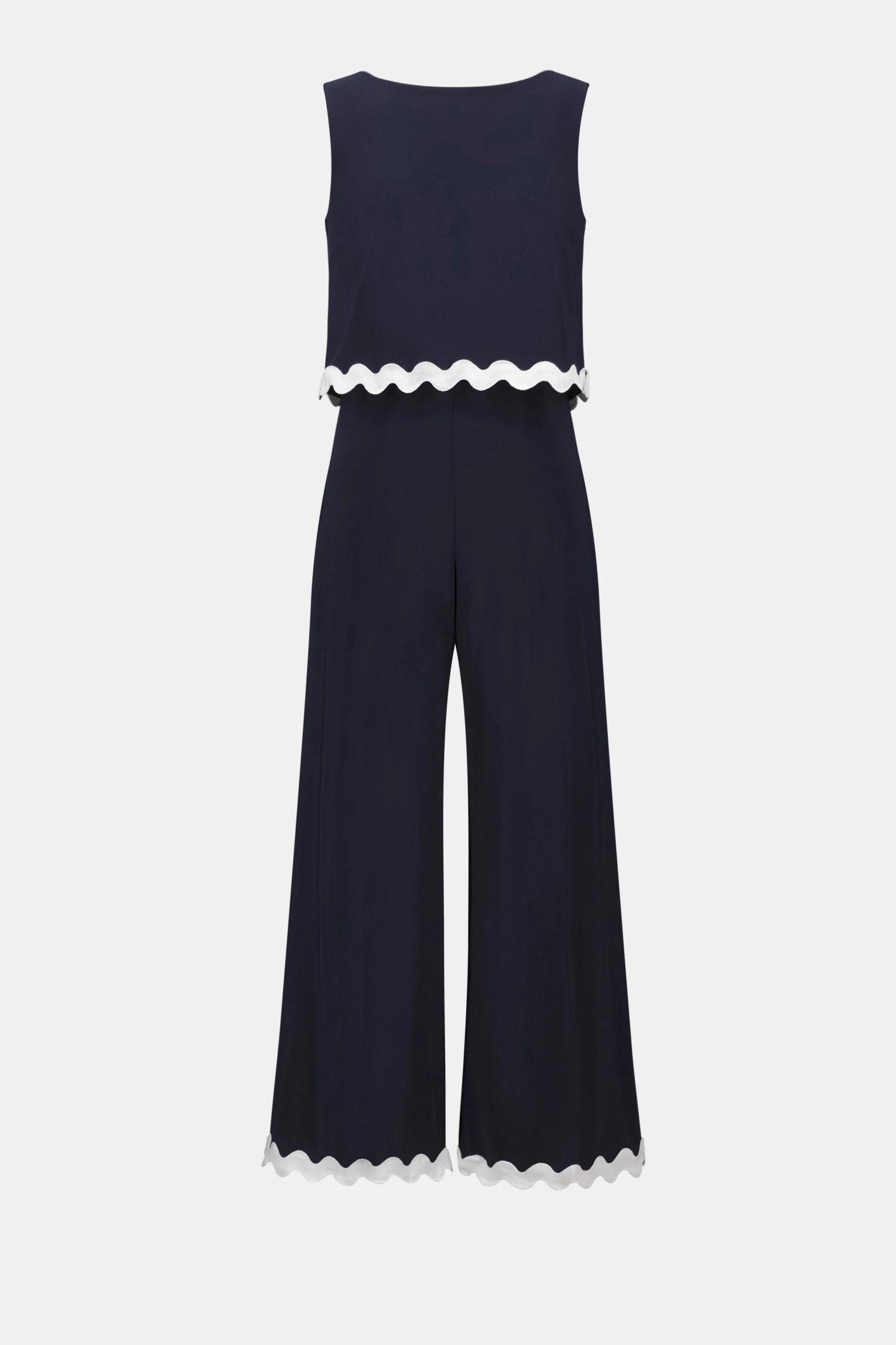 Silky Knit Culotte Jumpsuit With Contrast Trim
