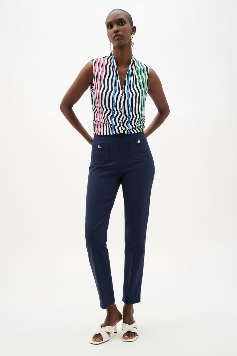 Millennium Pull-On Cropped Pants With Patch Pockets