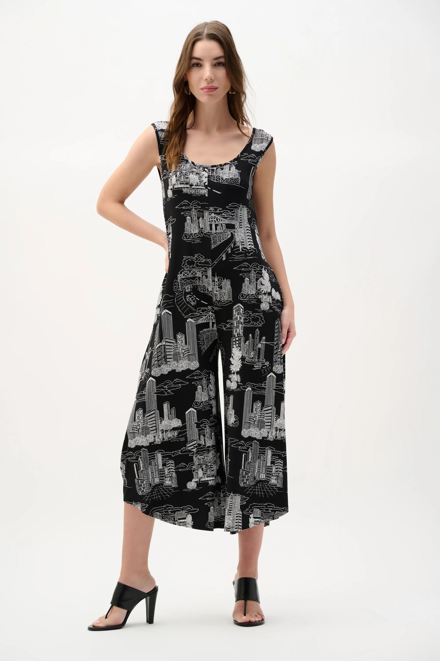 Conversational Print Culotte Jumpsuit