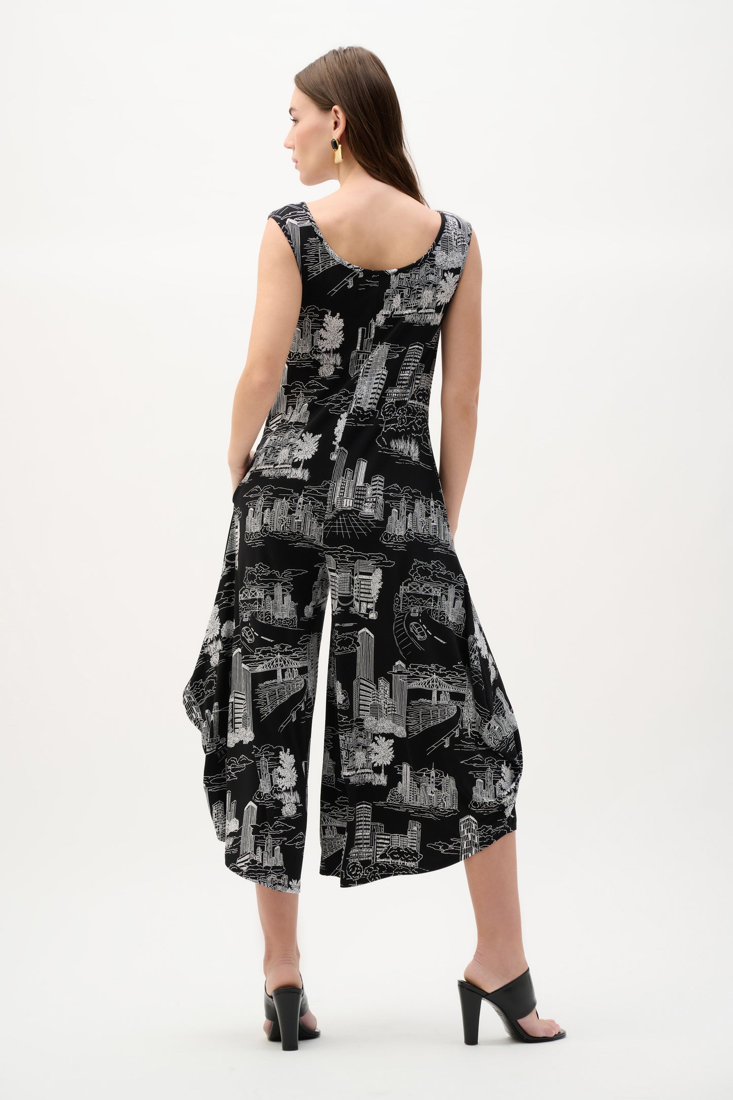 Conversational Print Culotte Jumpsuit