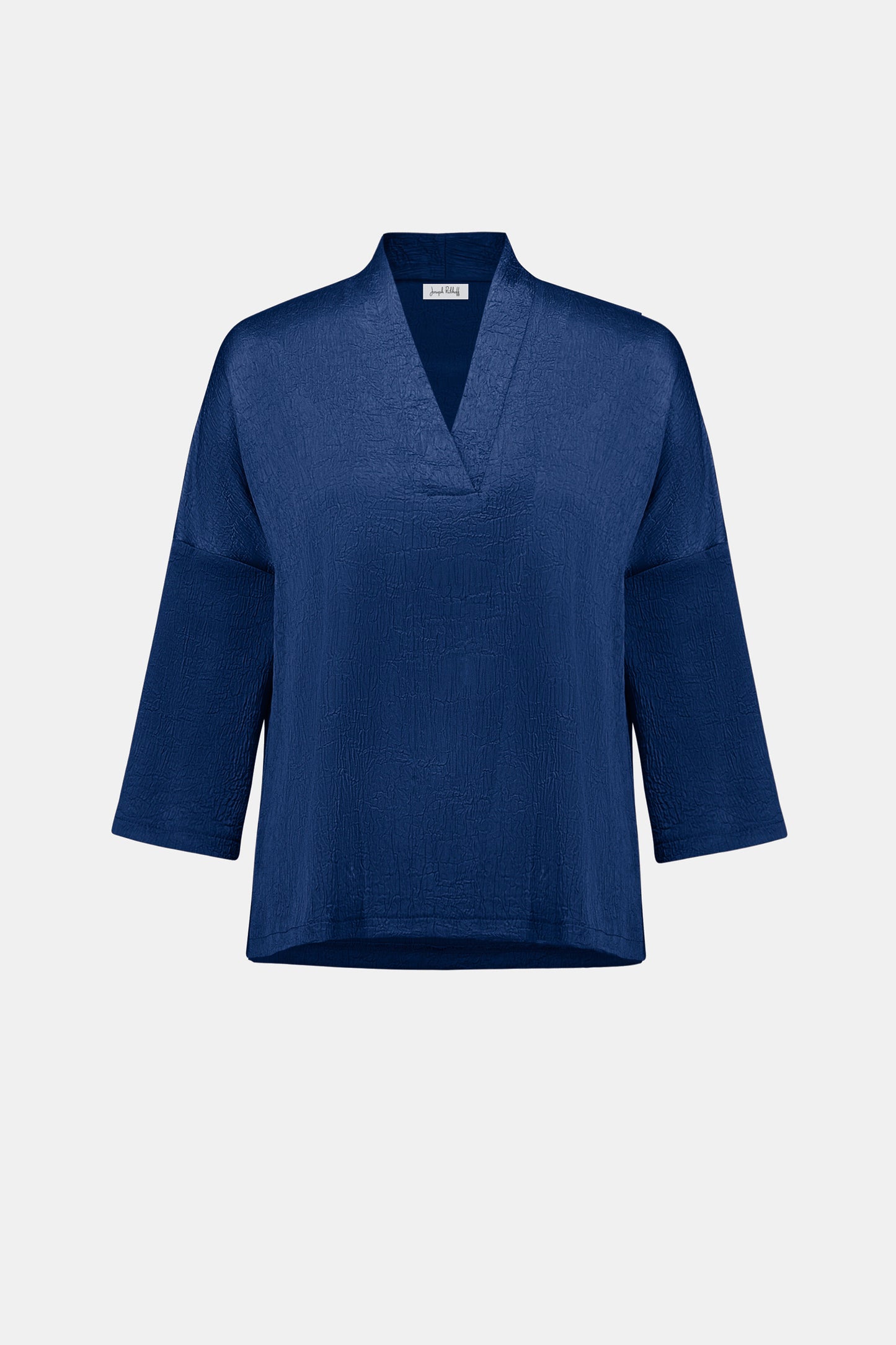Crushed Satin Straight V-Neck Top