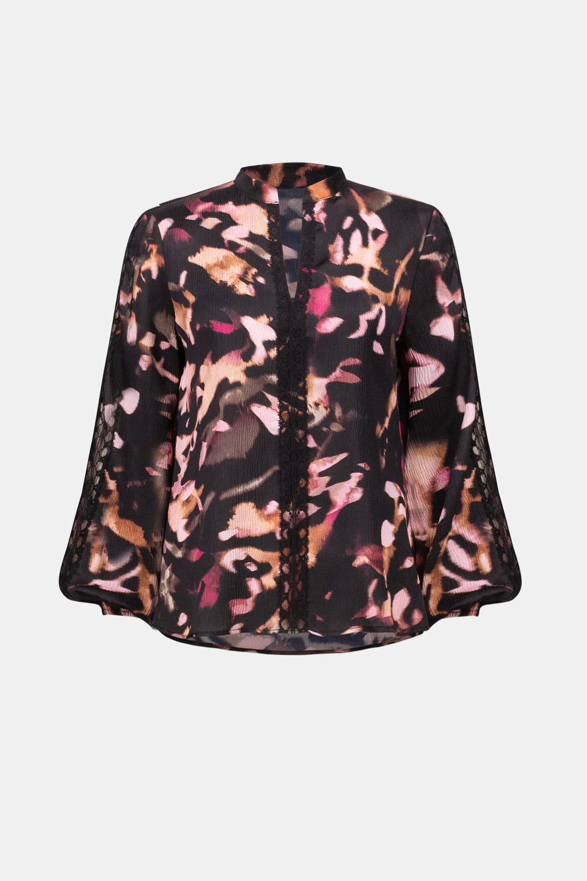Textured Satin Abstract Print Top