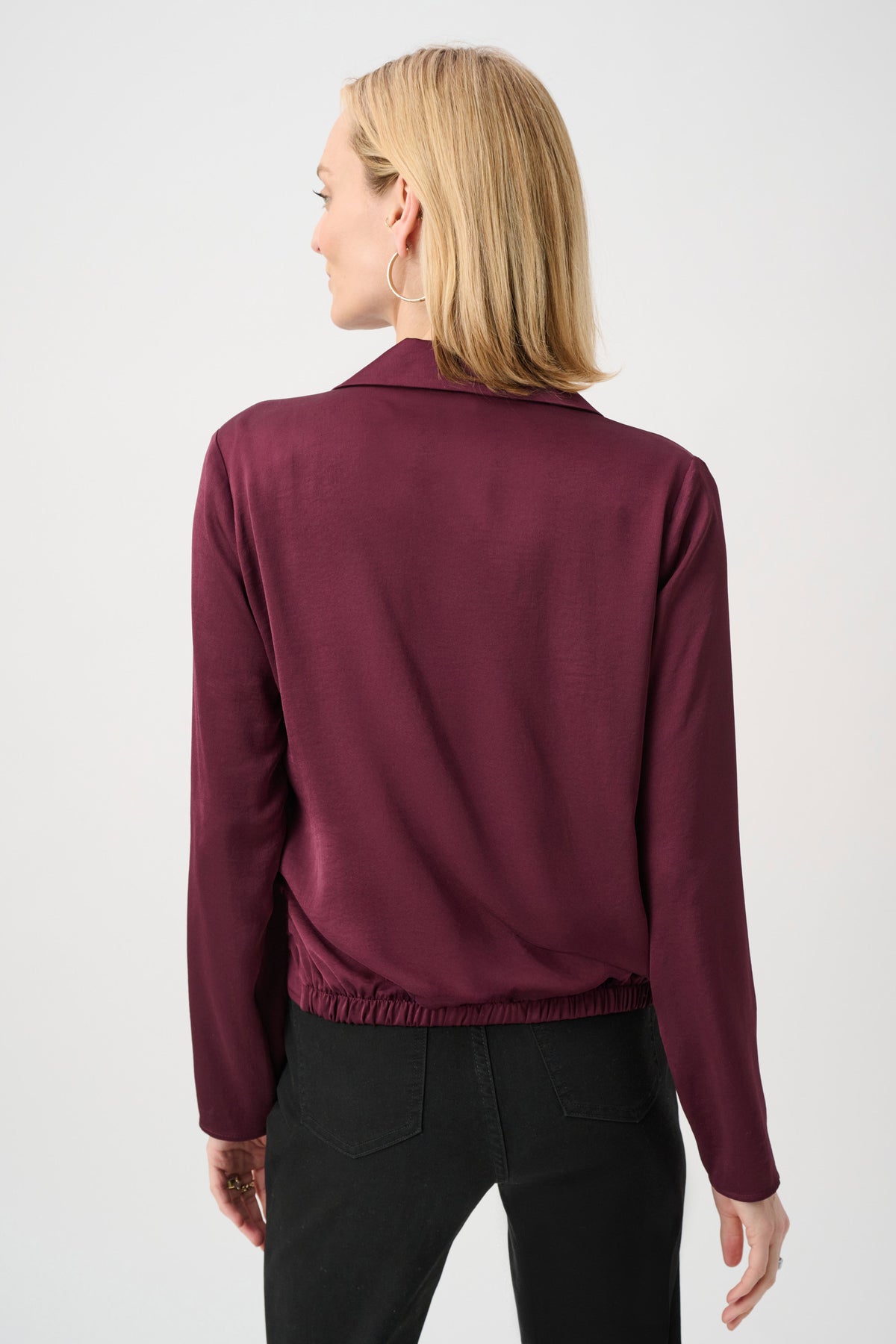 Recycled Satin V-Neck Cocoon Top