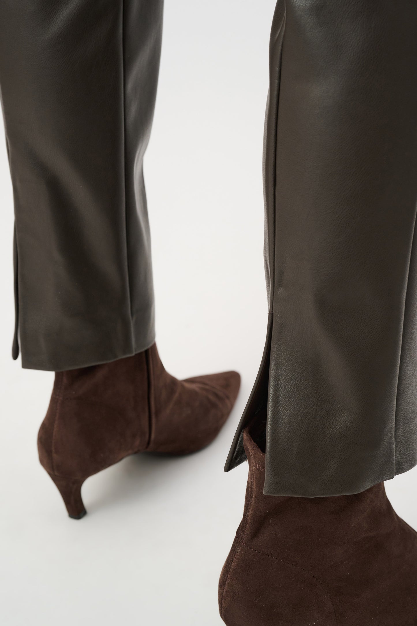 Bonded Leatherette Straight Pull-On Pants