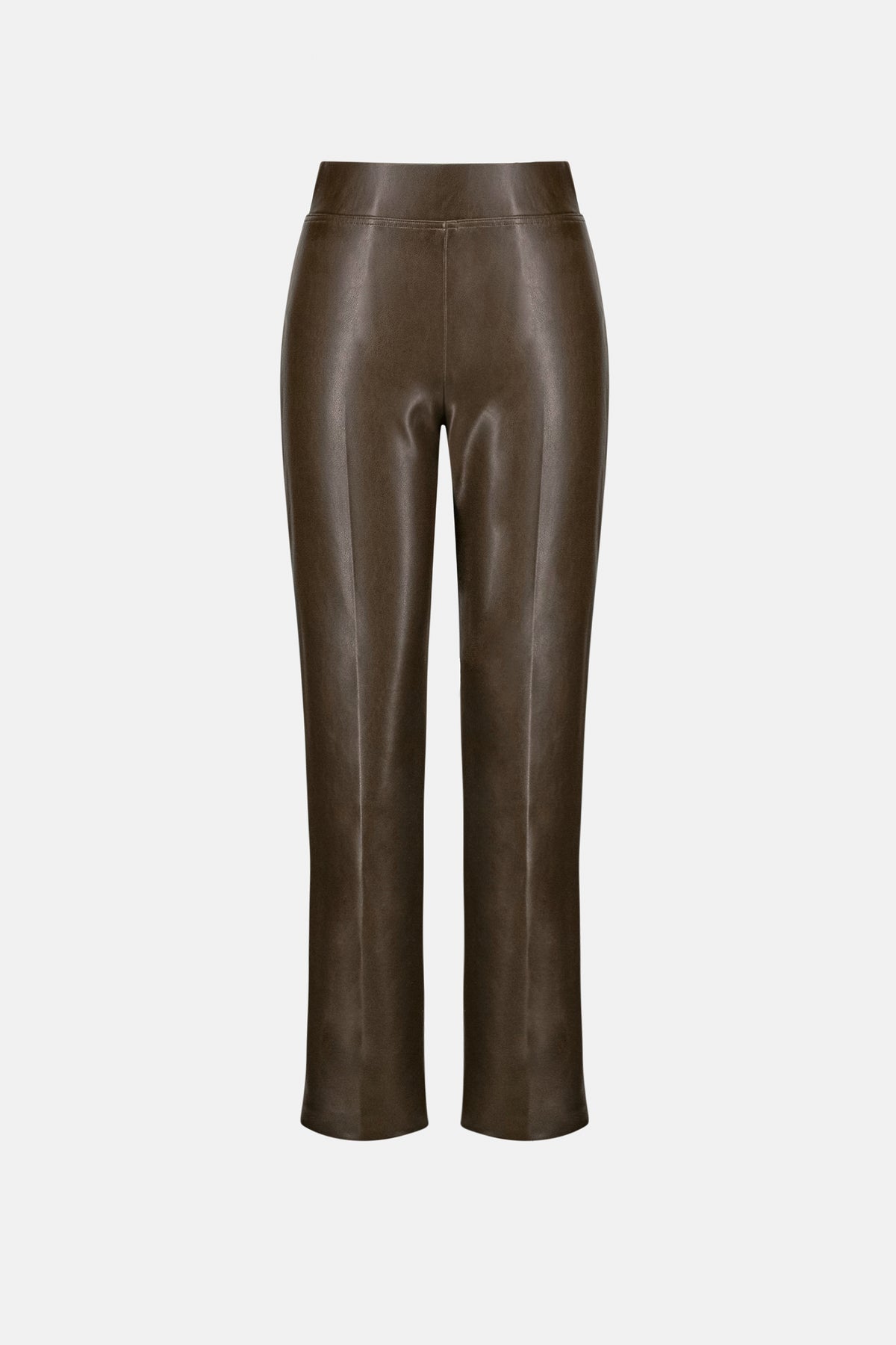 Bonded Leatherette Straight Pull-On Pants