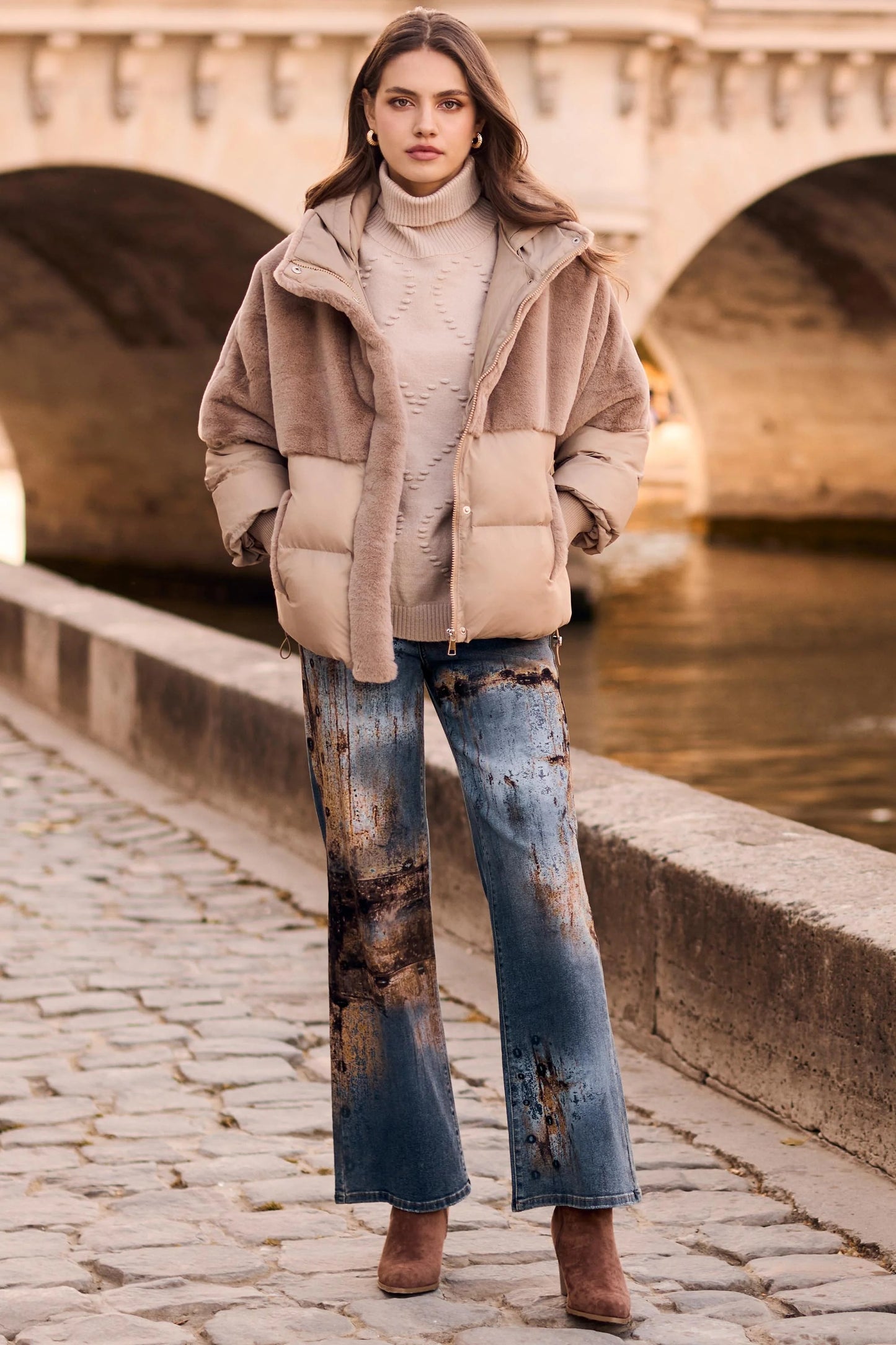 Edgy Mid-Rise Distressed Jeans
