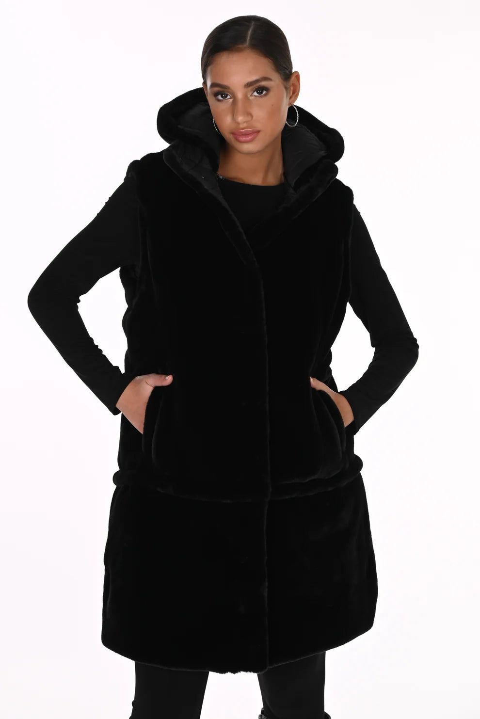 16 Way Reversible Puffer & Faux Fur Coat