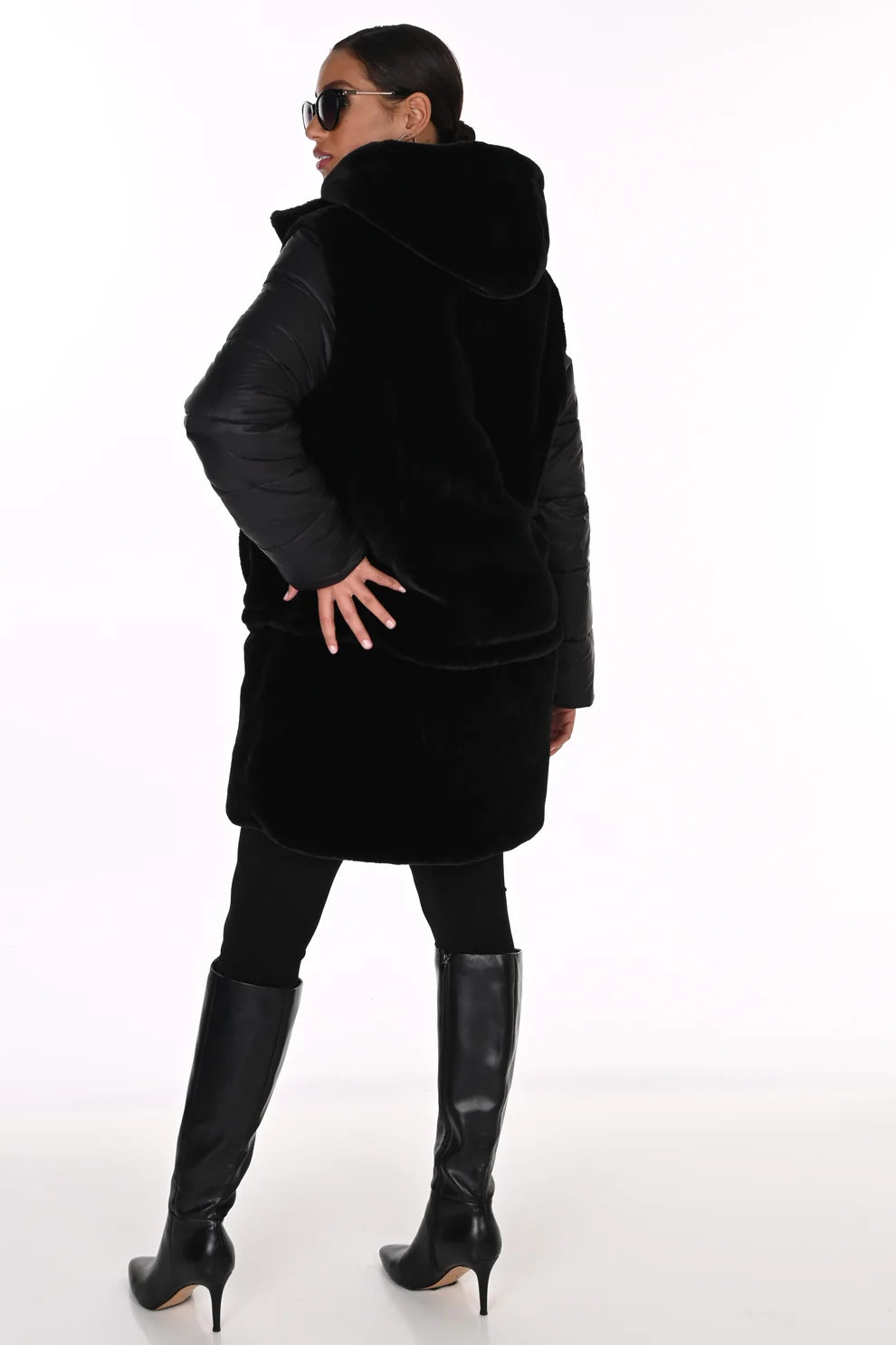 16 Way Reversible Puffer & Faux Fur Coat