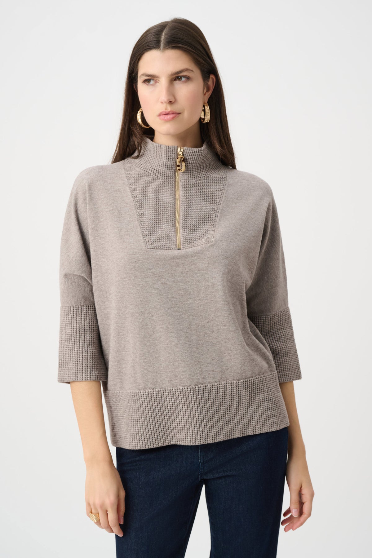 Brushed Funnel-Neck Sweater