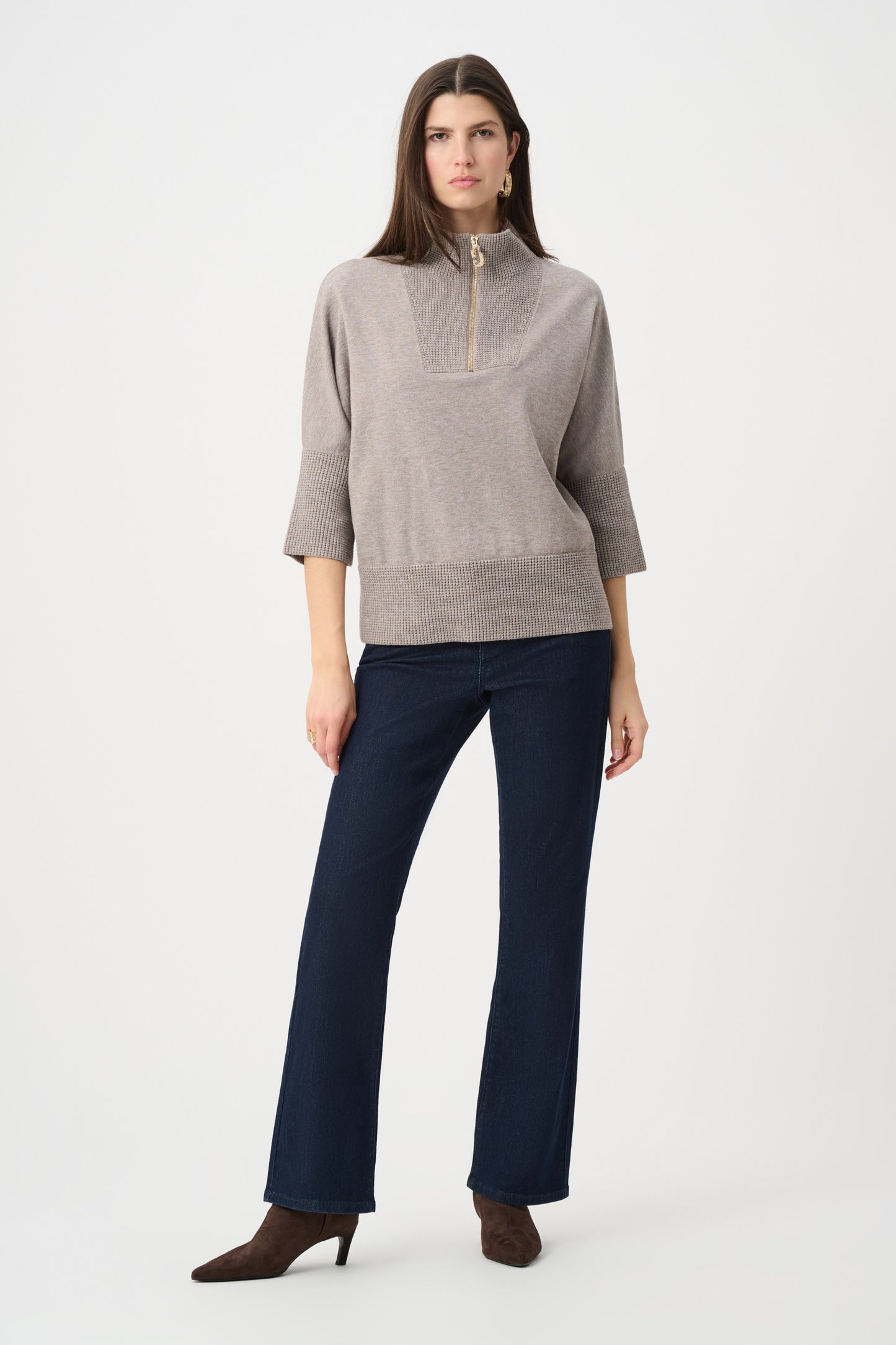 Brushed Funnel-Neck Sweater