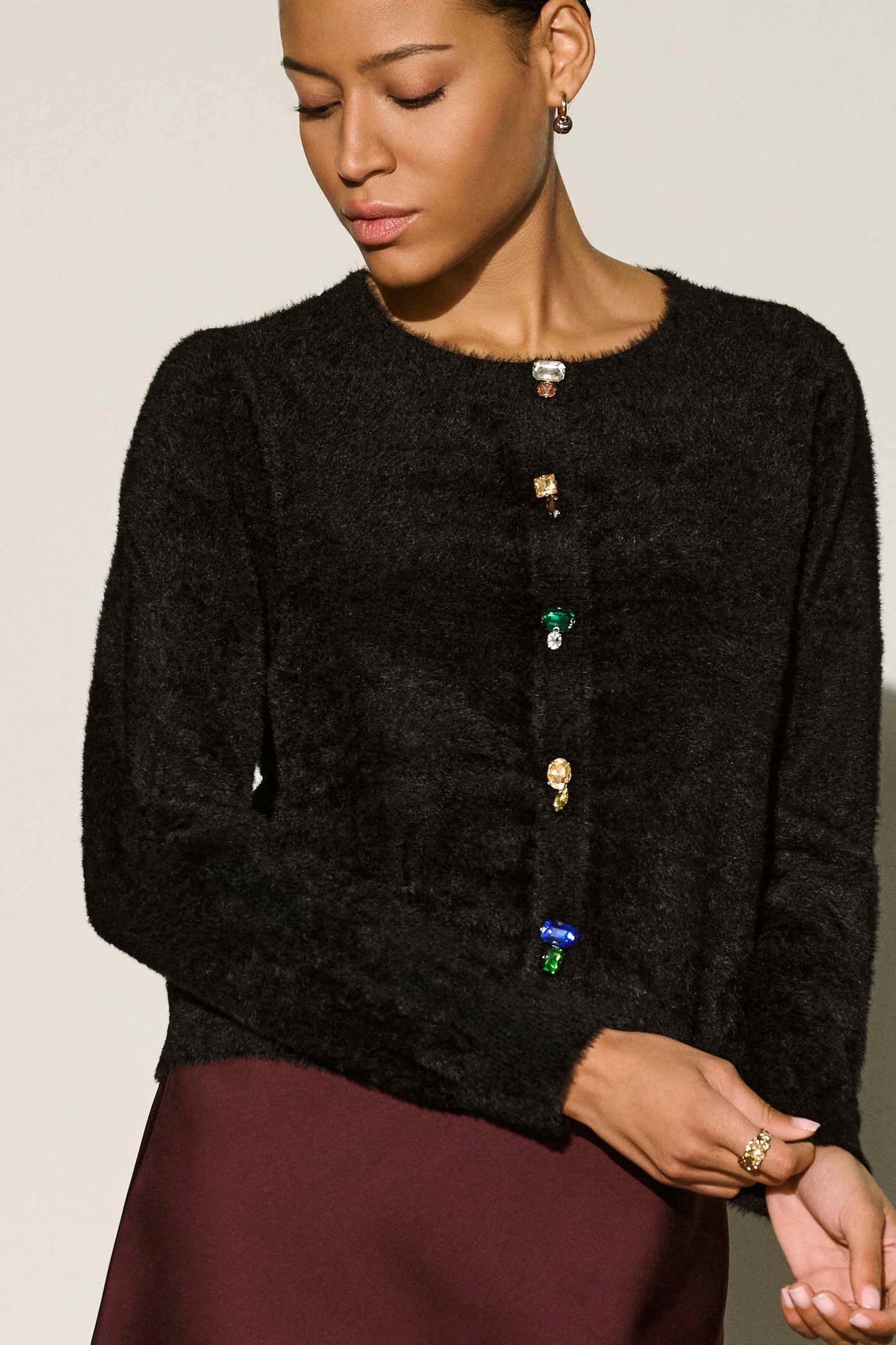Bejeweled Crewneck Cardigan