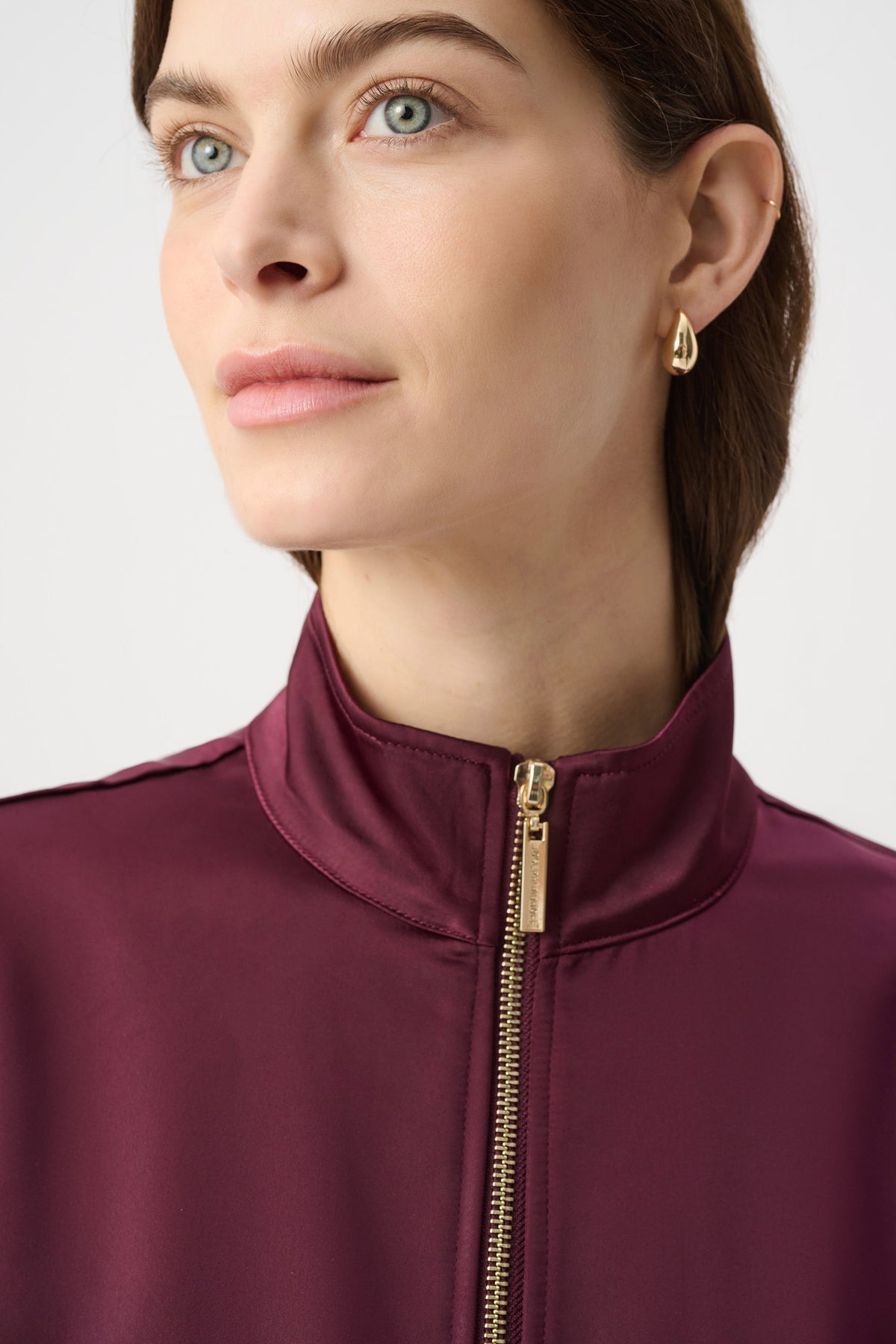 Satin Puff Sleeve Utility Jacket