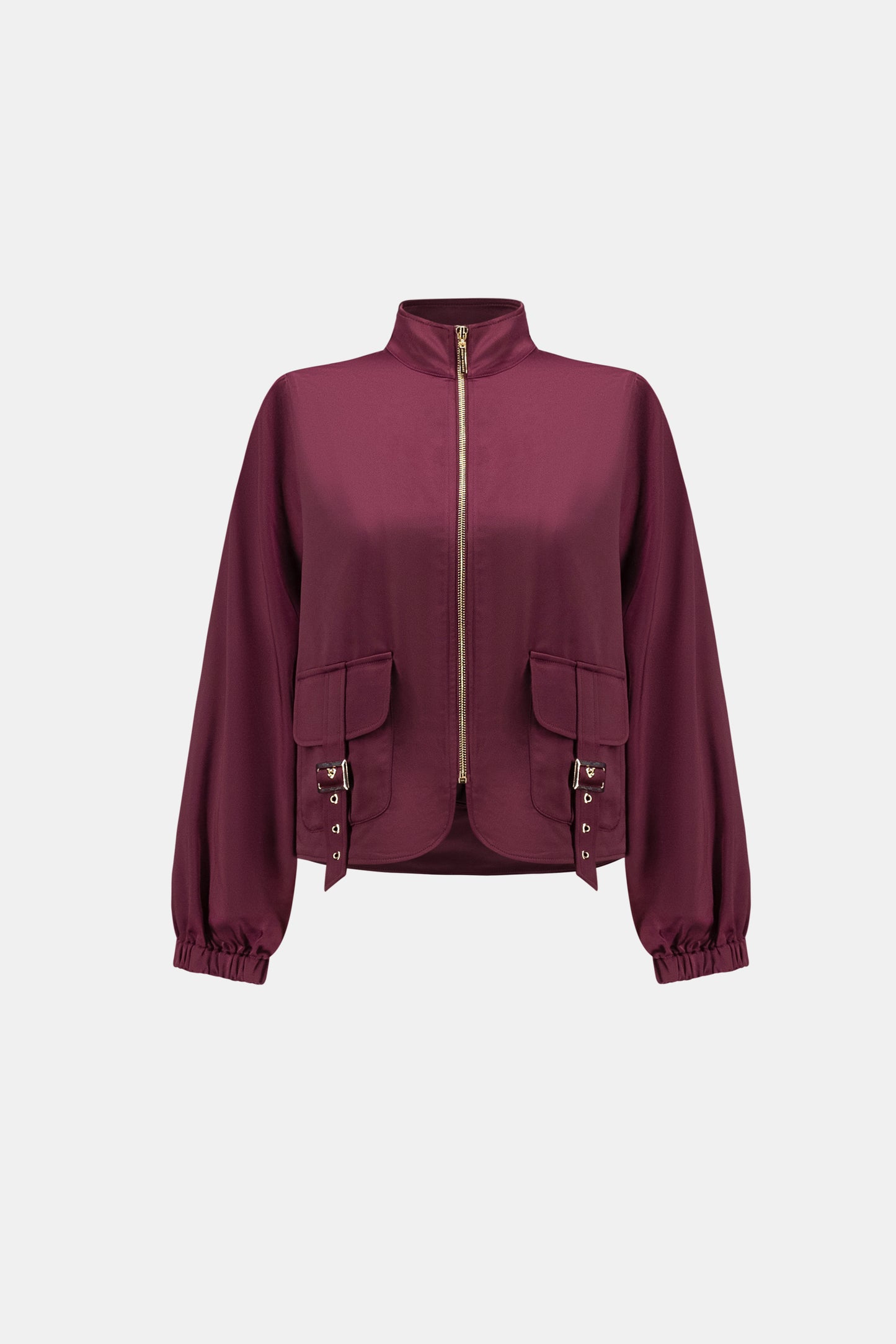 Satin Puff Sleeve Utility Jacket