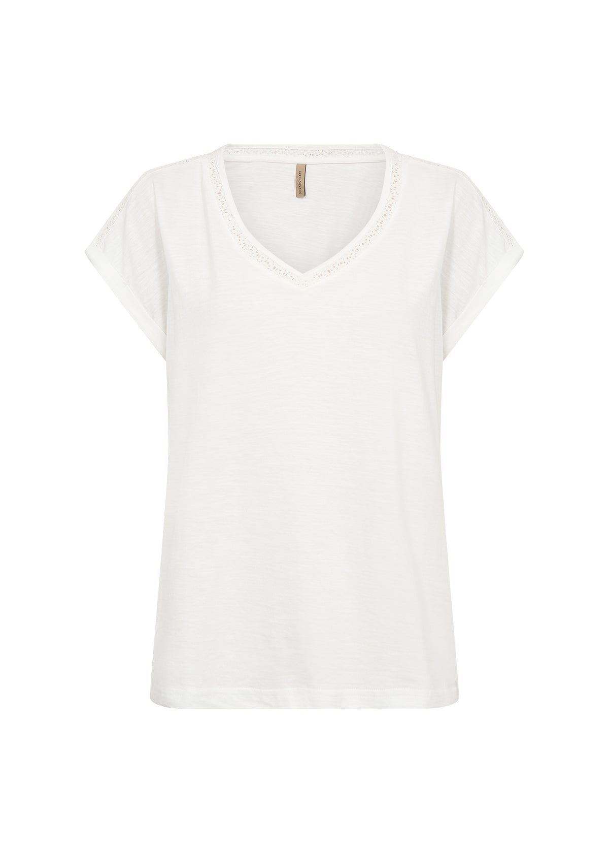 Babette V Neck Lace Detail Tee
