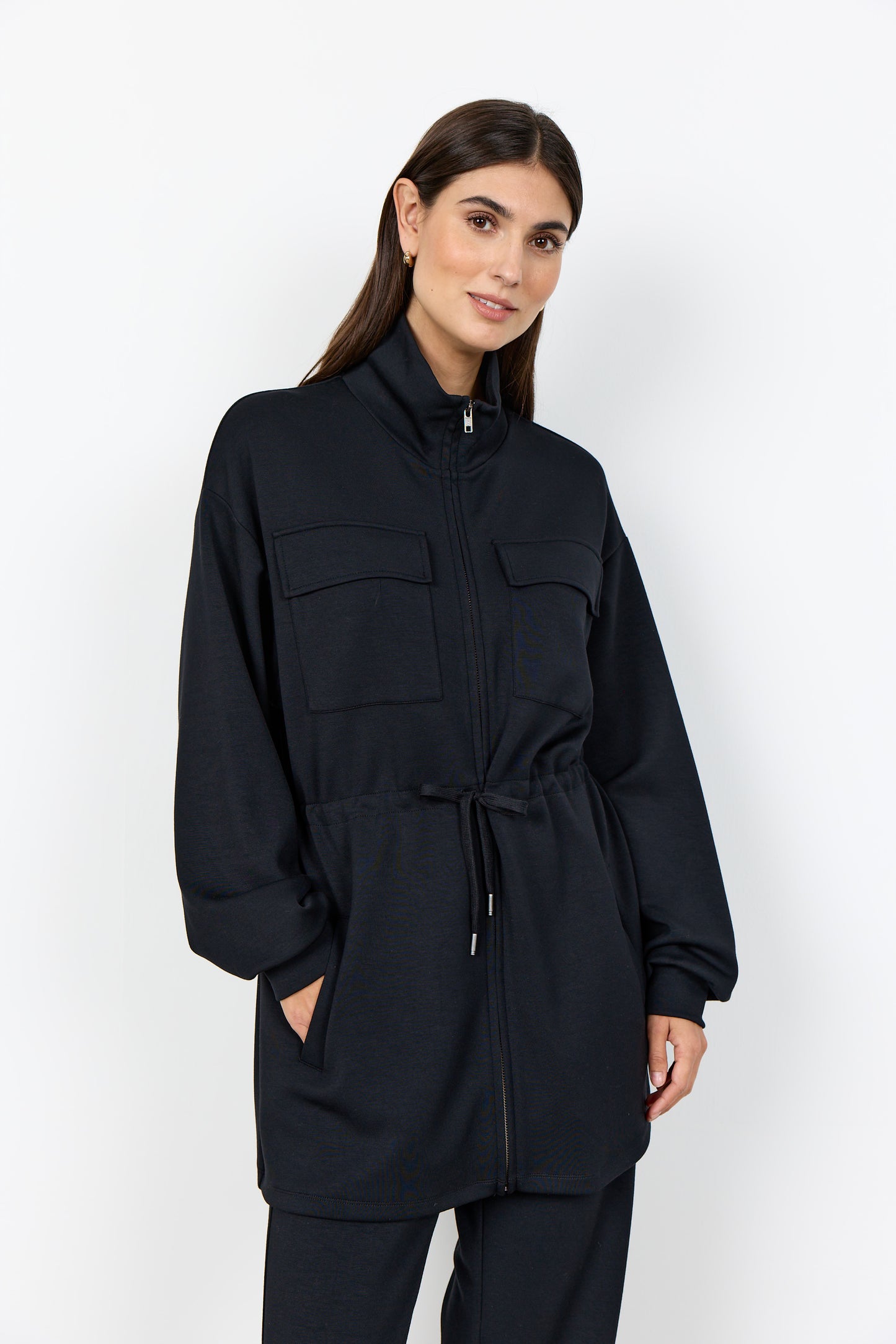 Banu Zip Up Cinch Waist Jacket