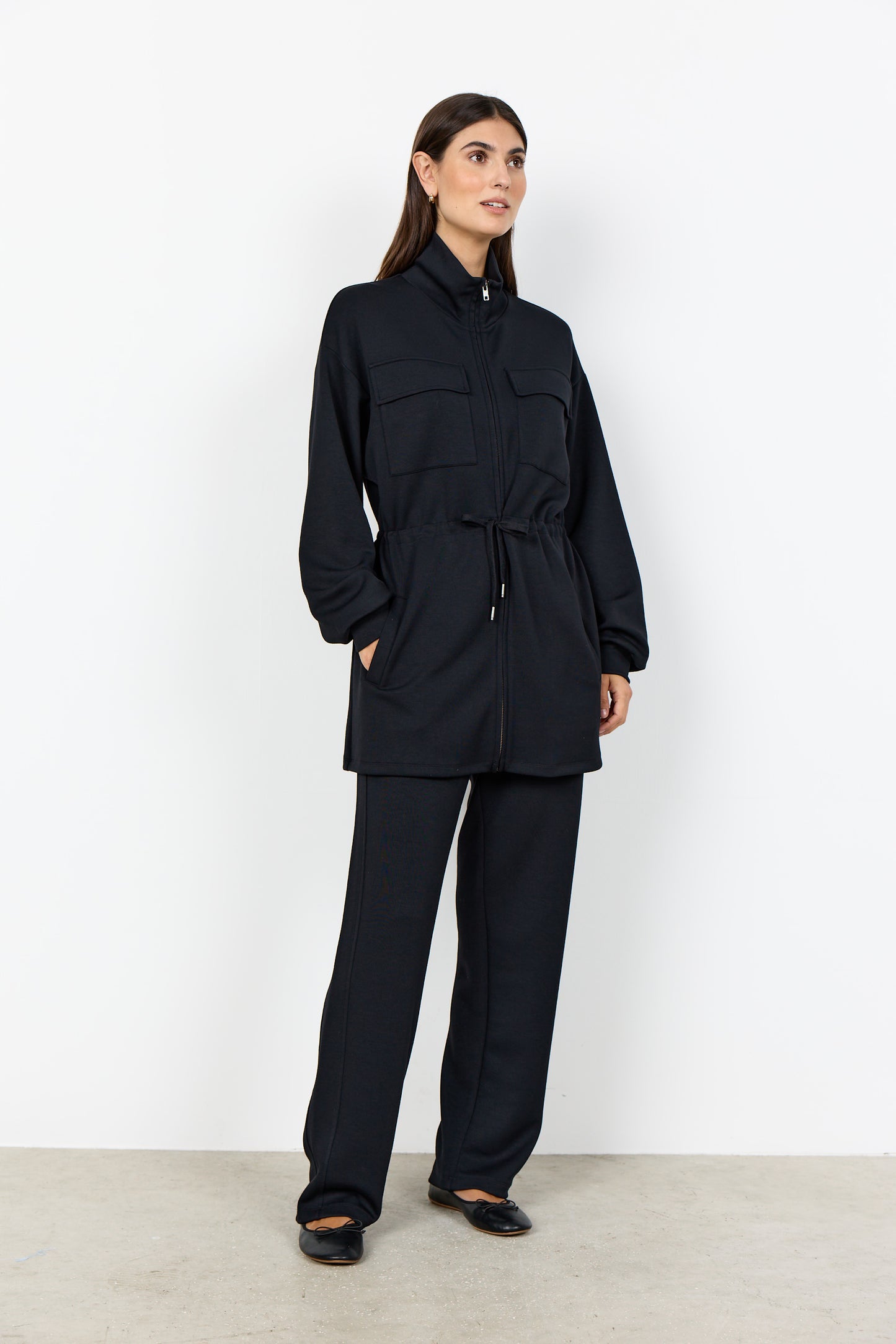 Banu Zip Up Cinch Waist Jacket