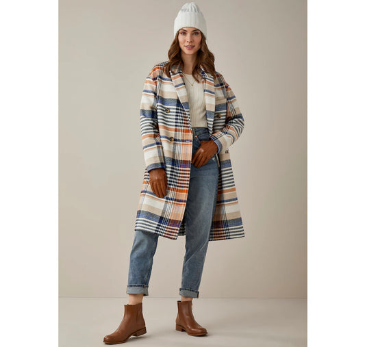 Harrison Plaid Peacoat