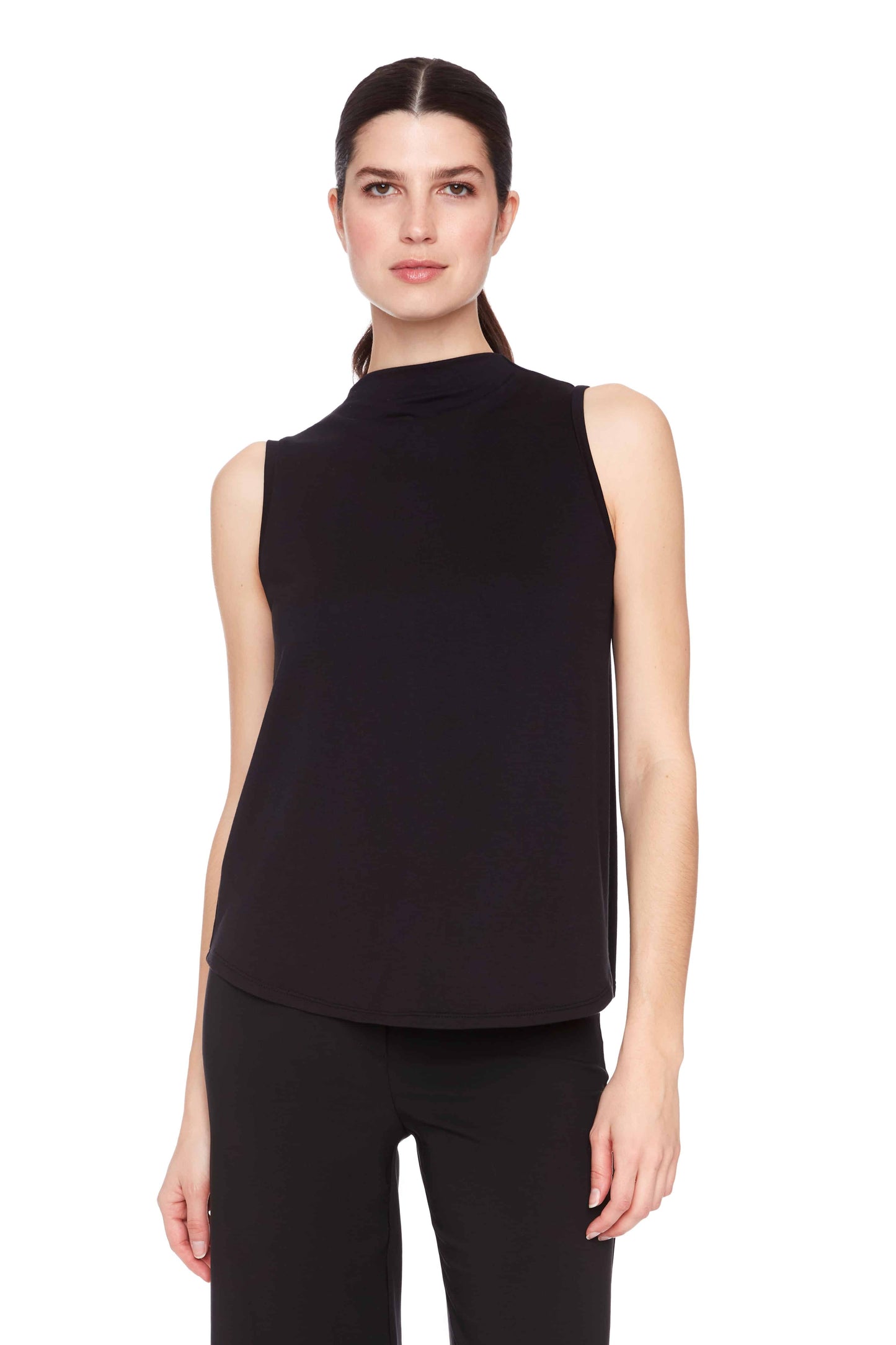 Solid Provence Sleeveless Turtleneck Top