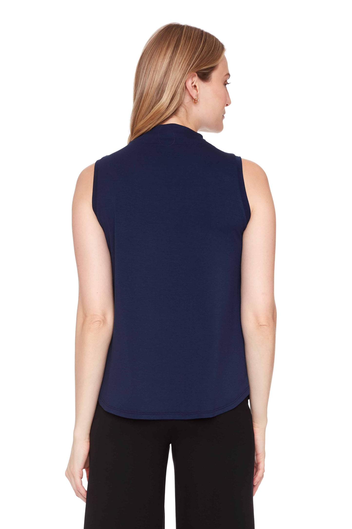 Solid Provence Sleeveless Turtleneck Top